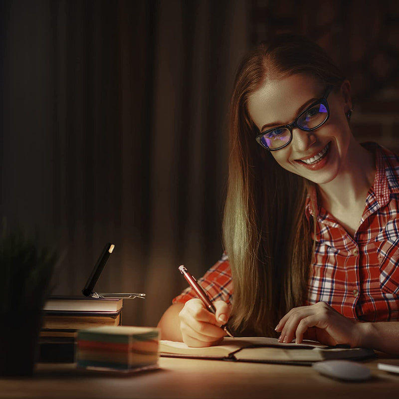 Rechargeable Book Light for Reading in Bed, Warm White, Adjustable Brightness for Eye Protection, LED Clip-On Reading Light for Kids, Portable Bookmark Lamp