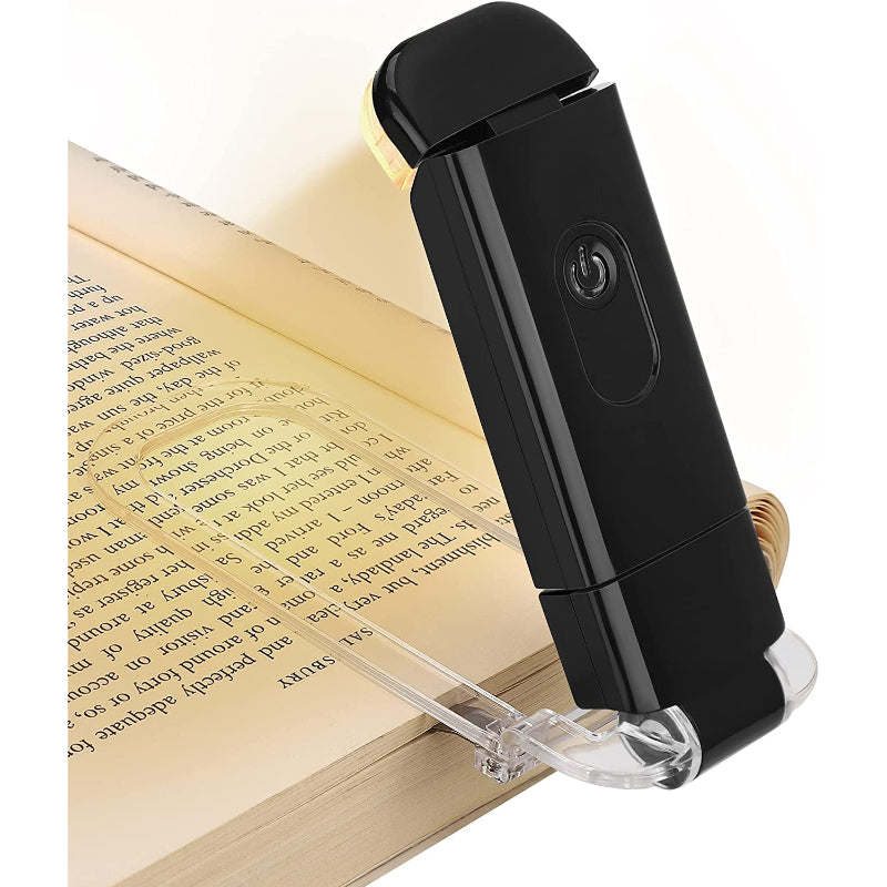 Rechargeable Book Light for Reading in Bed, Warm White, Adjustable Brightness for Eye Protection, LED Clip-On Reading Light for Kids, Portable Bookmark Lamp