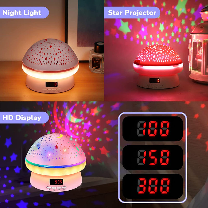 Kids Star Projector Night Light Toy for Ages 3-8, LED Timer Rotating Light with 16 Colors, Kawaii Gifts for Children 2-9 Years