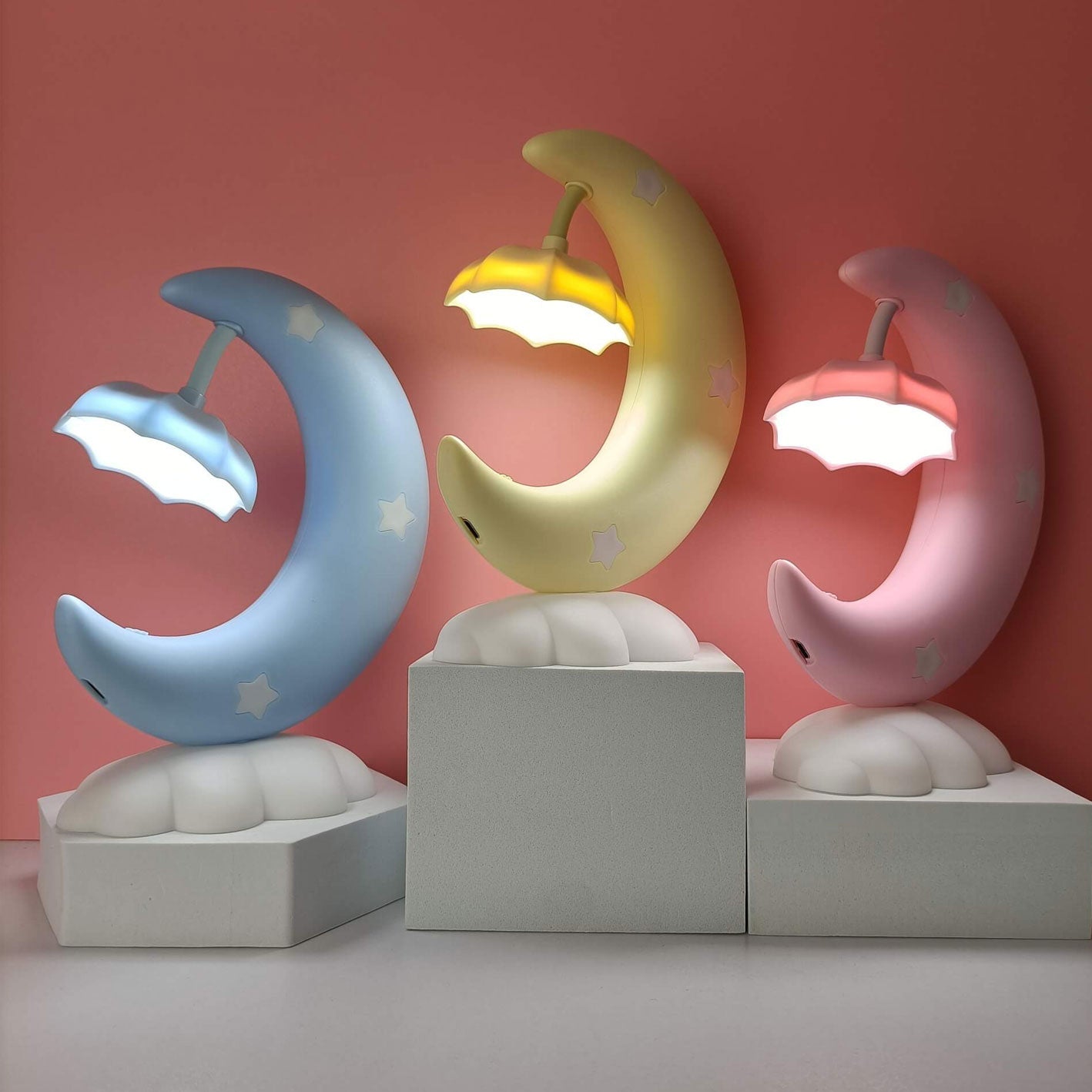 Cartoon Moon Boot Eye Protection Night LED Table Lamp