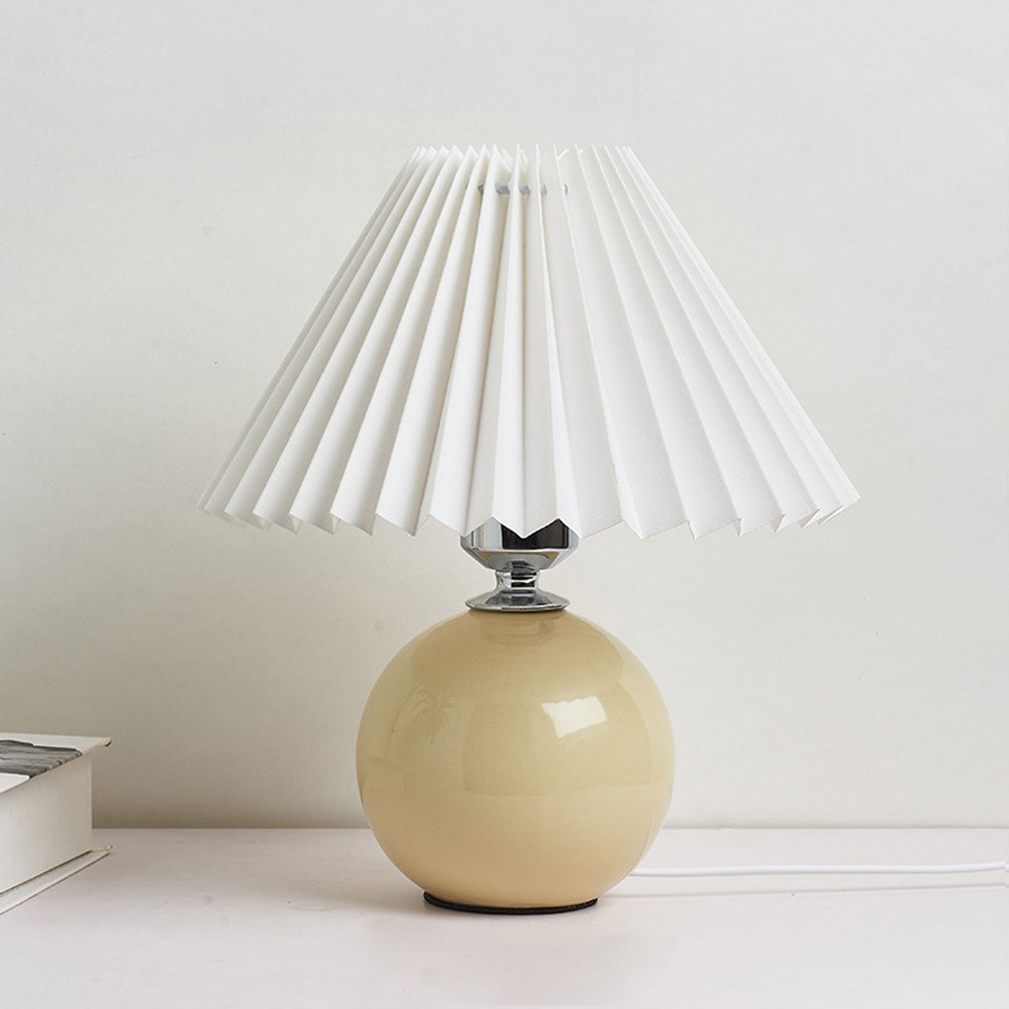 Minimalist Folded 1-Light Ceramic Table Lamp - LED Compatible