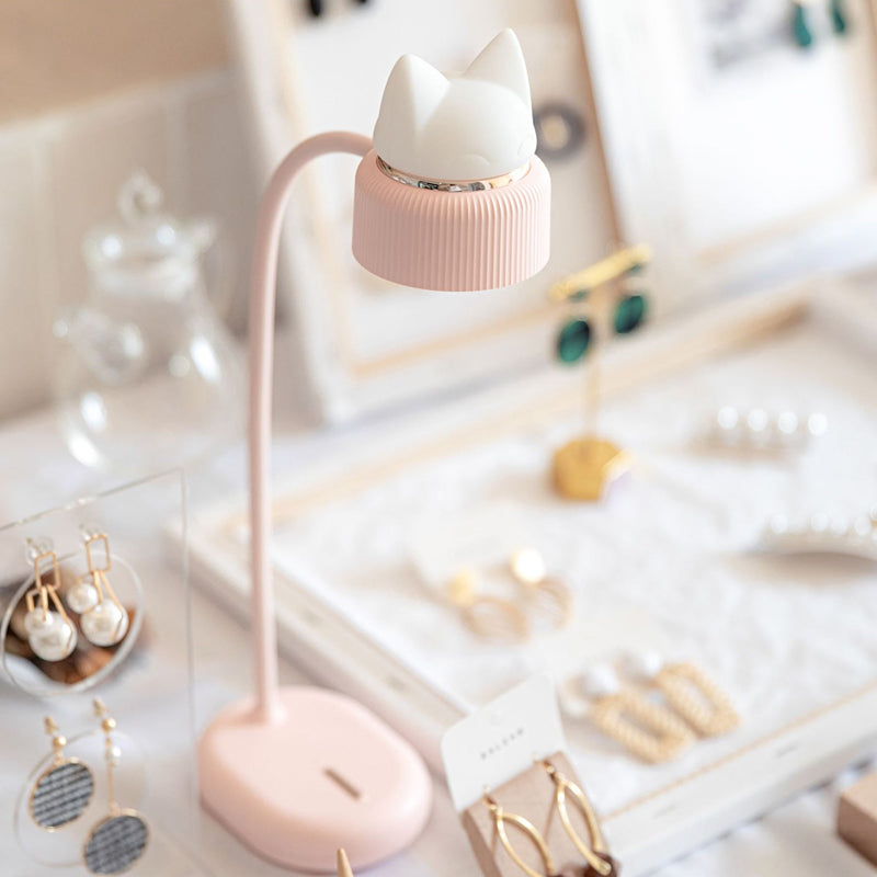 White/Pink/Green Cat Rotating Kids Table Lamp USB LED Rechargeable