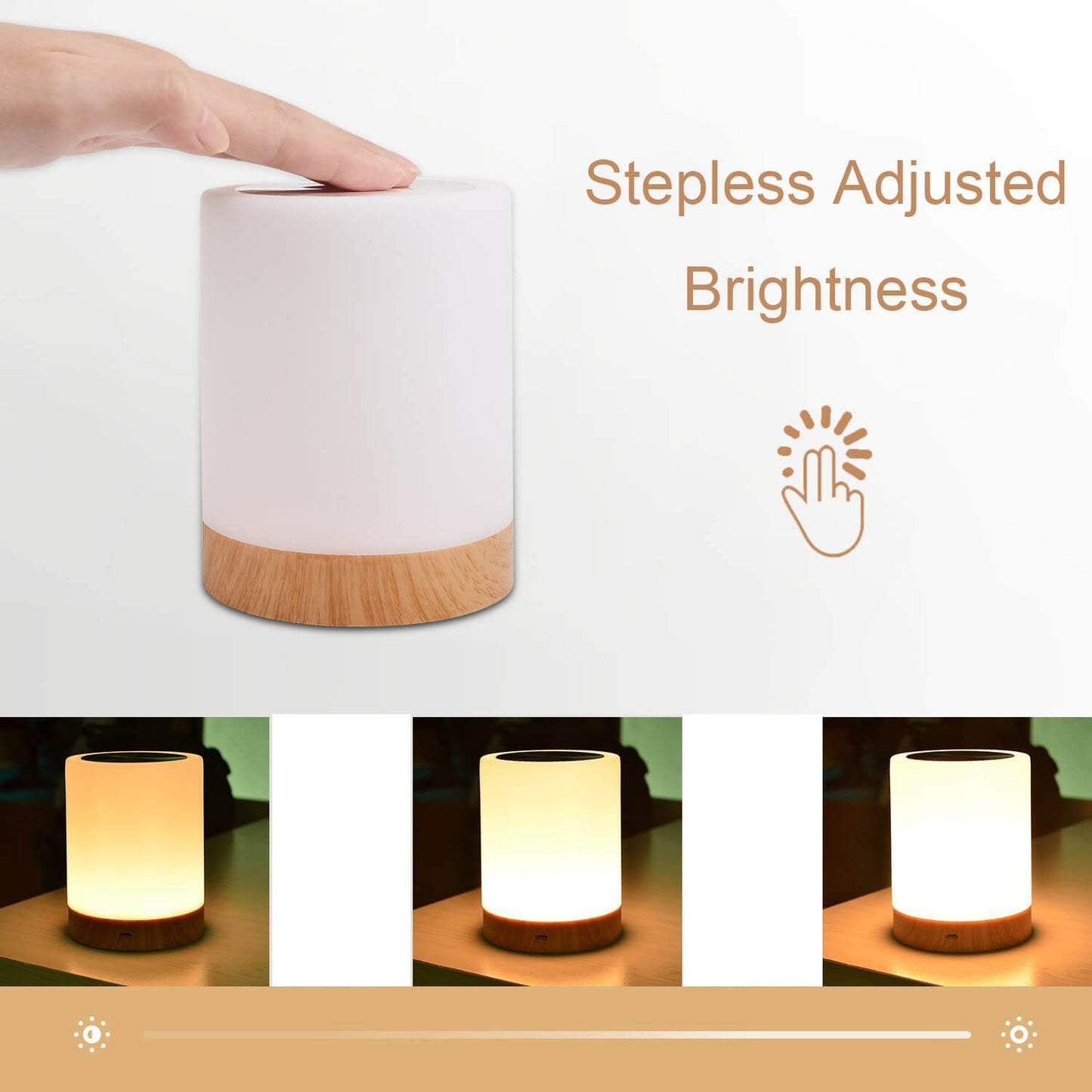 Kreative Holzmaserung Night Light Rechargeable Atmosphere Lamp