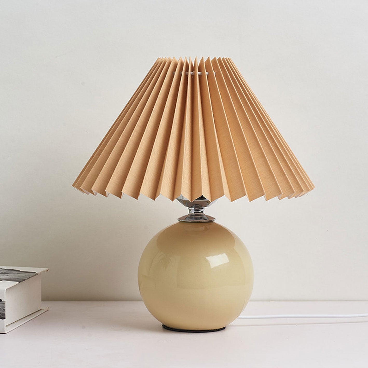 Minimalist Folded 1-Light Ceramic Table Lamp - LED Compatible