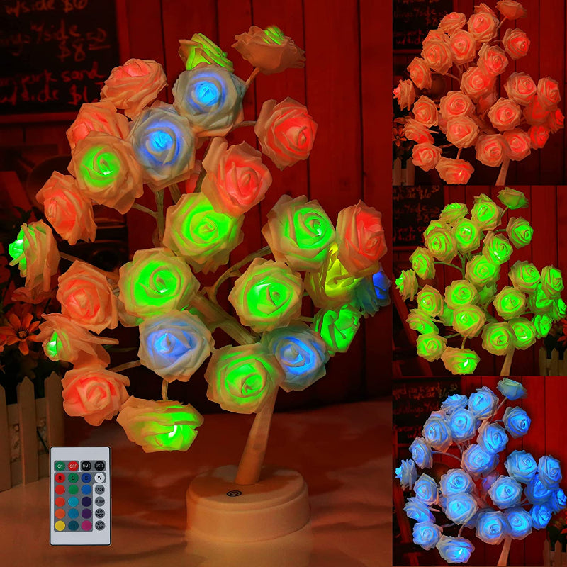 Rose LED Table Lamp with Remote - 16 Color Changing, Ideal Gift for Girls and Women, Perfect for Holiday and Party Room Decor