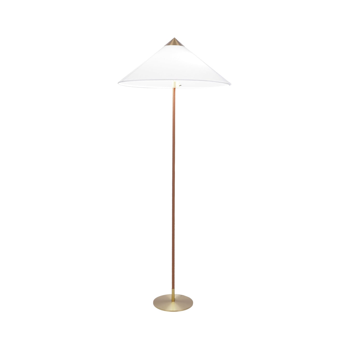 Tynell Floor Lamp with Rattan Shade and LED Bulb