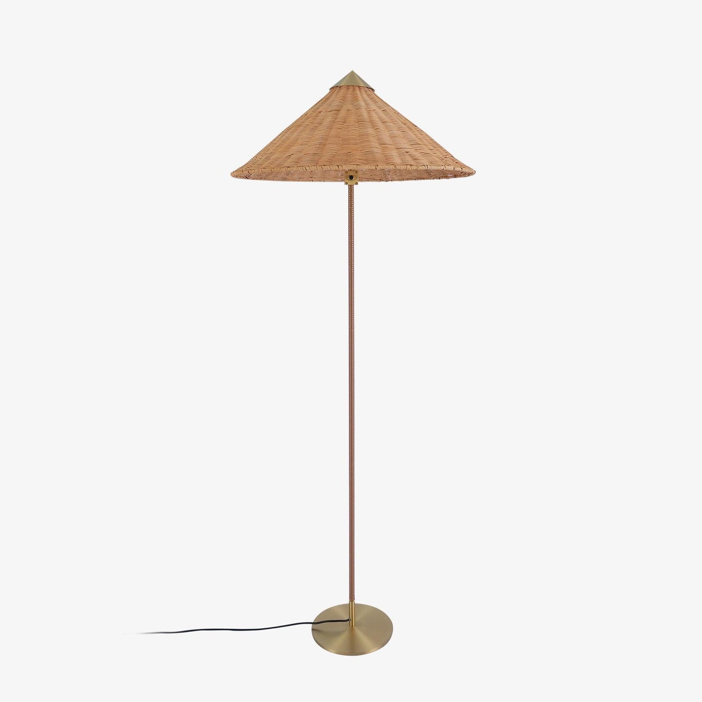 Tynell Floor Lamp with Rattan Shade and LED Bulb