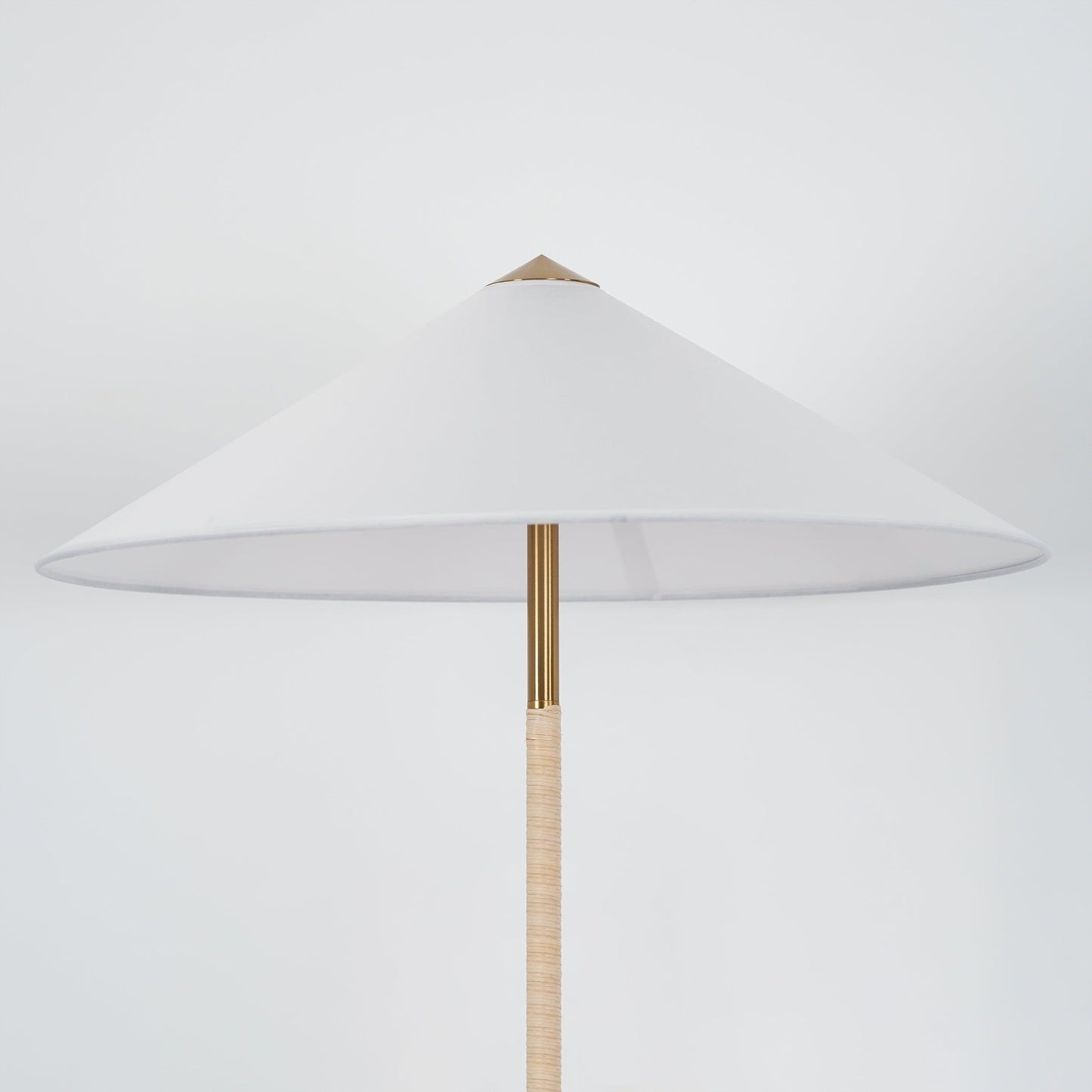 Tynell Floor Lamp with Rattan Shade and LED Bulb