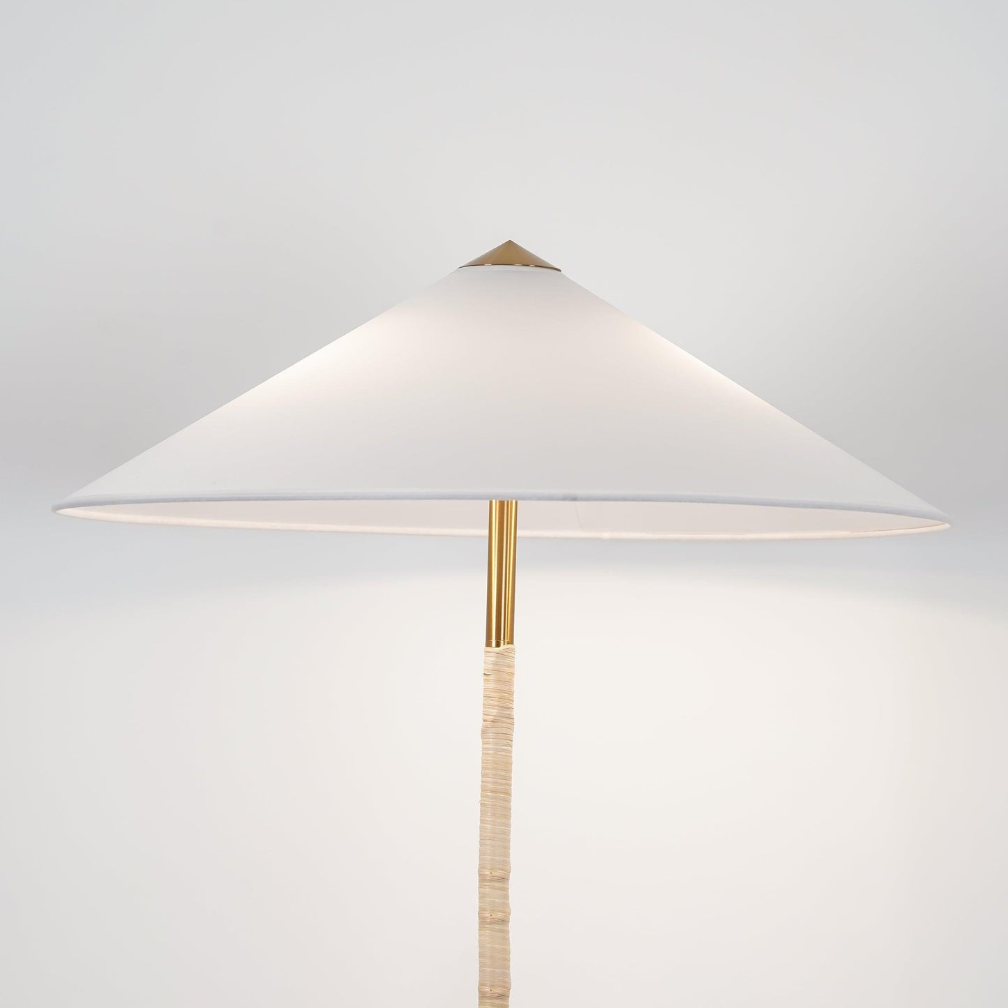 Tynell Floor Lamp with Rattan Shade and LED Bulb