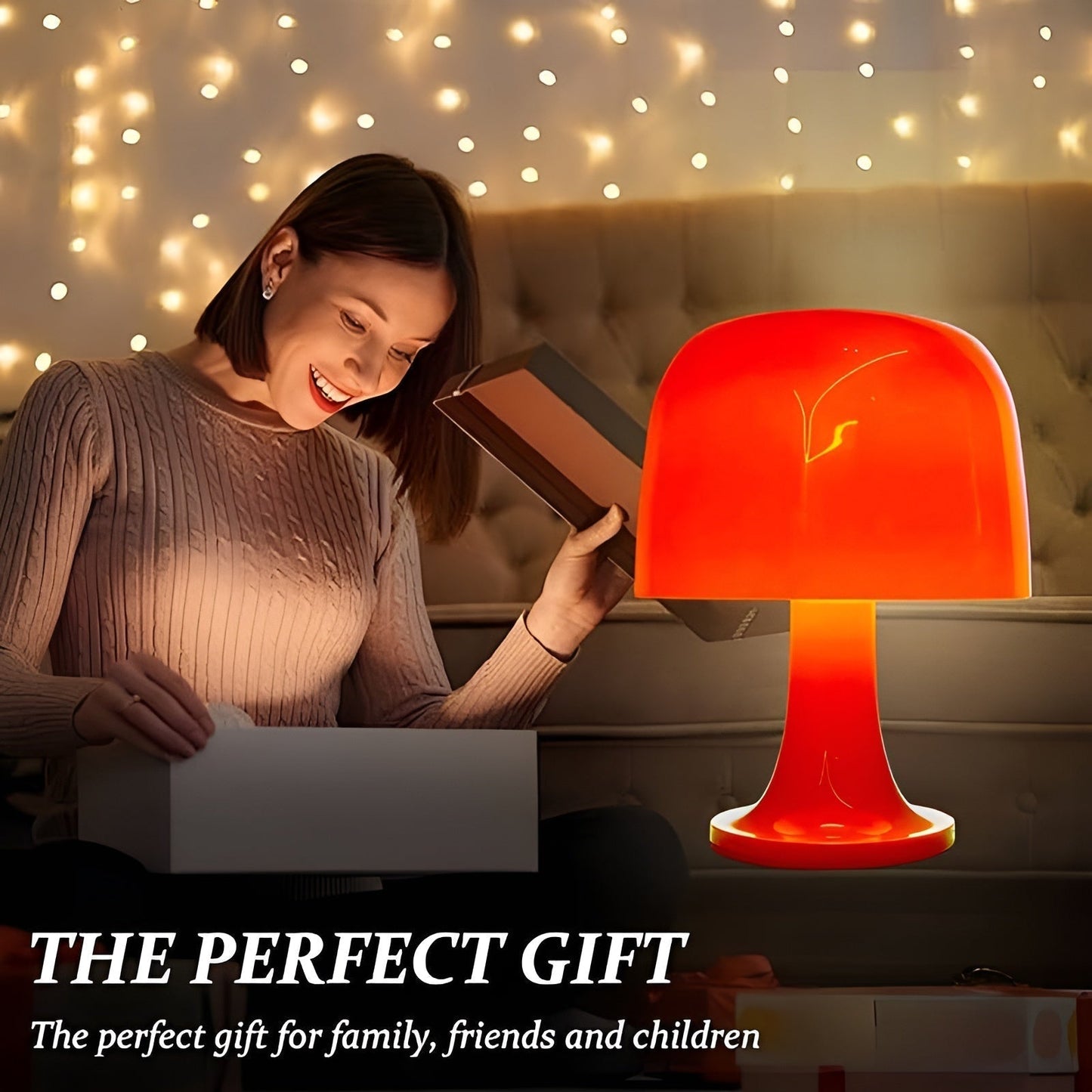 Stylish Vintage Mushroom Lamp with Dimmable LED & USB Power