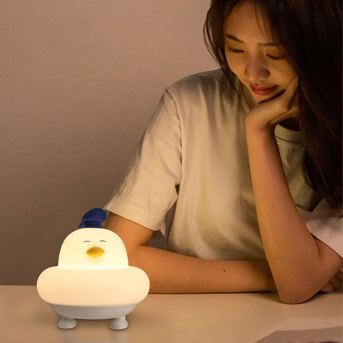 Funny Silicone Cute Little Chicken LED Night Light Table Lamp