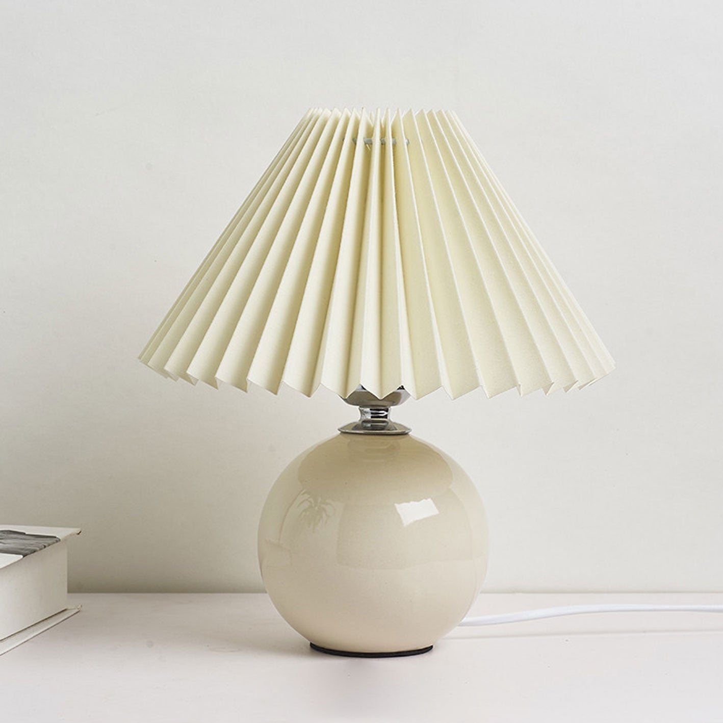 Minimalist Folded 1-Light Ceramic Table Lamp - LED Compatible