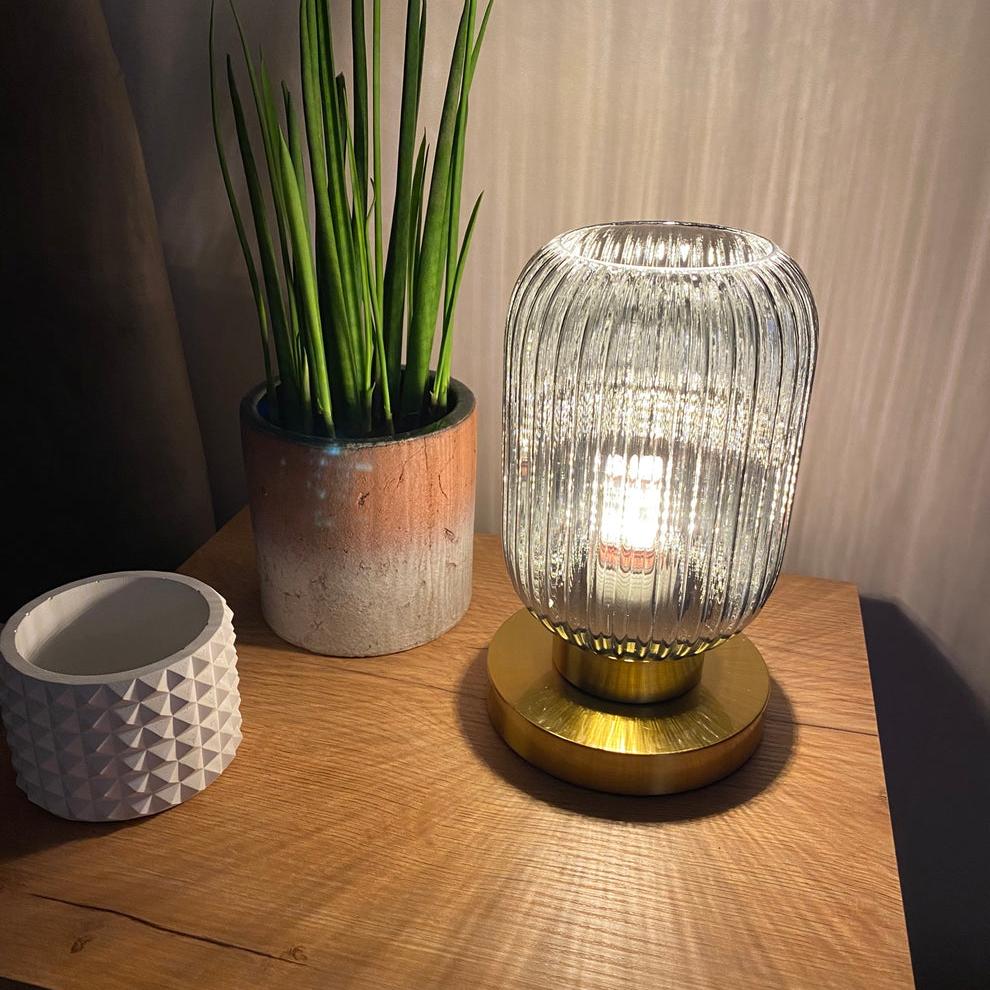 Nordic Glass Table Lamp – Modern Stained Glass Accent Light