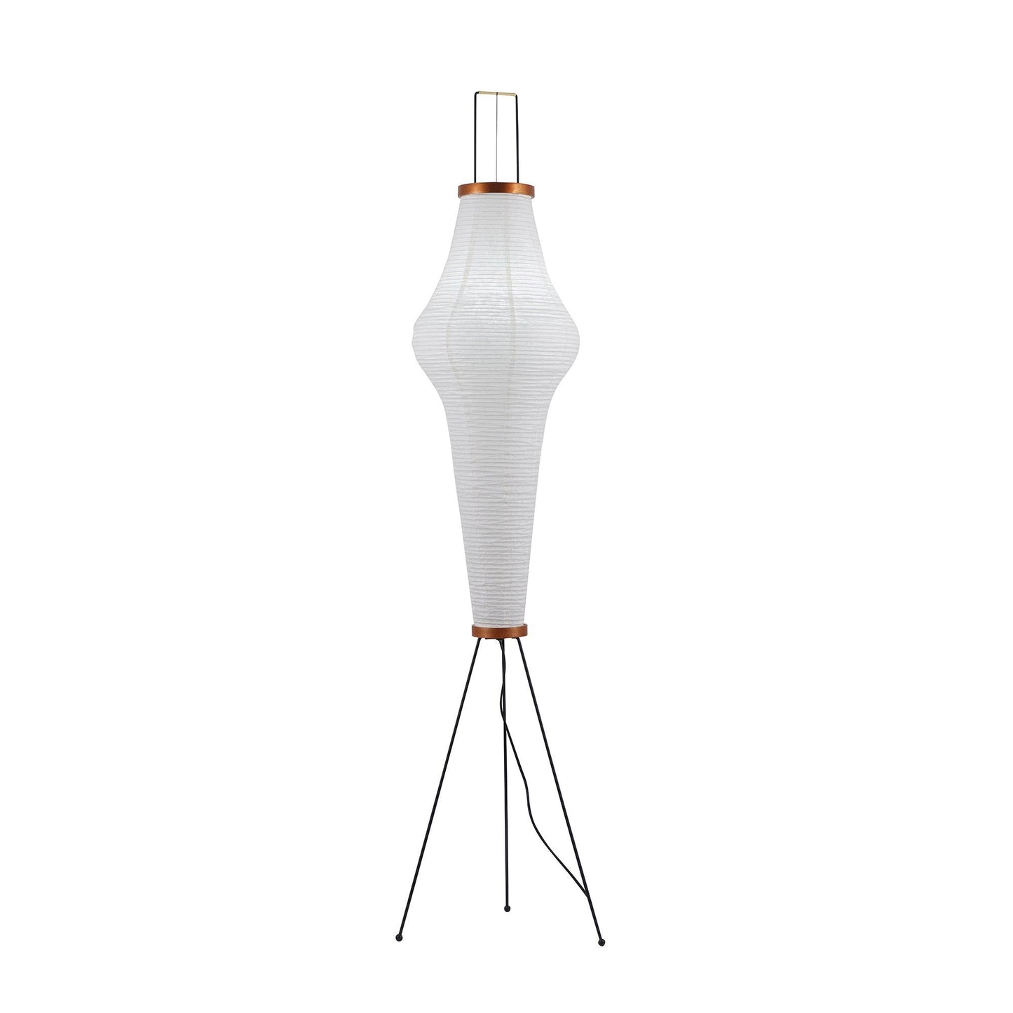 Rice Paper Floor Lamp - Indoor LED Lantern Design, Black