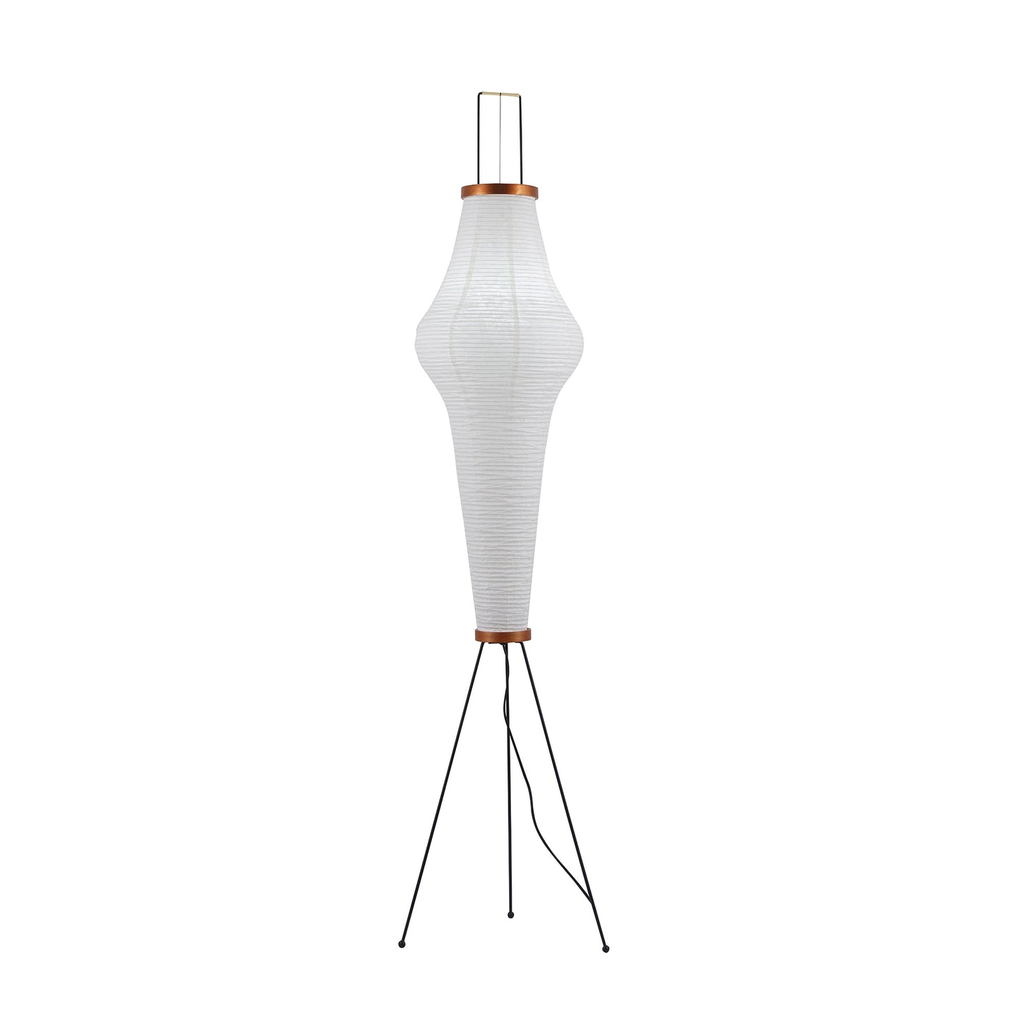 Rice Paper Floor Lamp - Indoor LED Lantern Design, Black