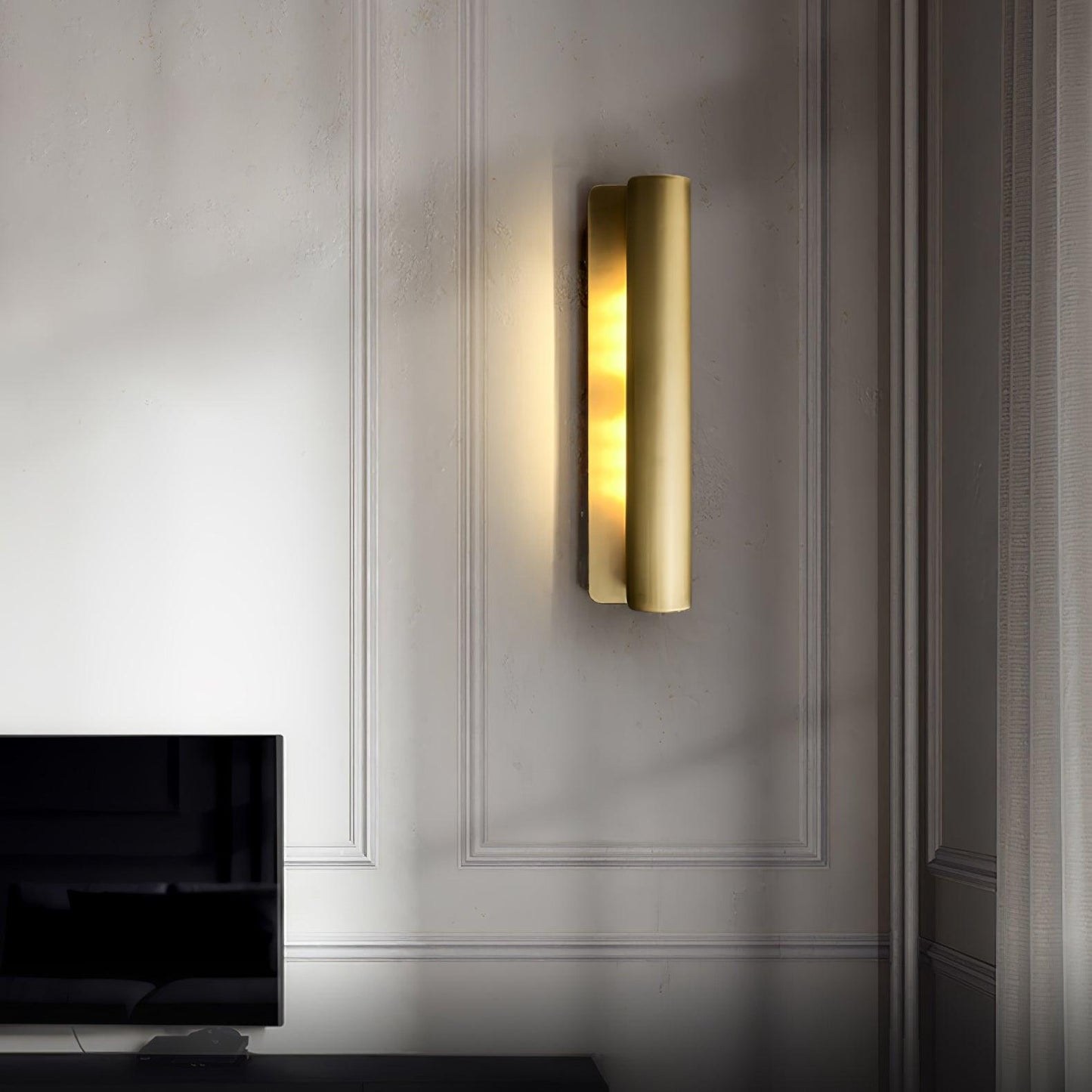 Accord Wall Sconce LED Light Brushed Brass Indoor Pair
