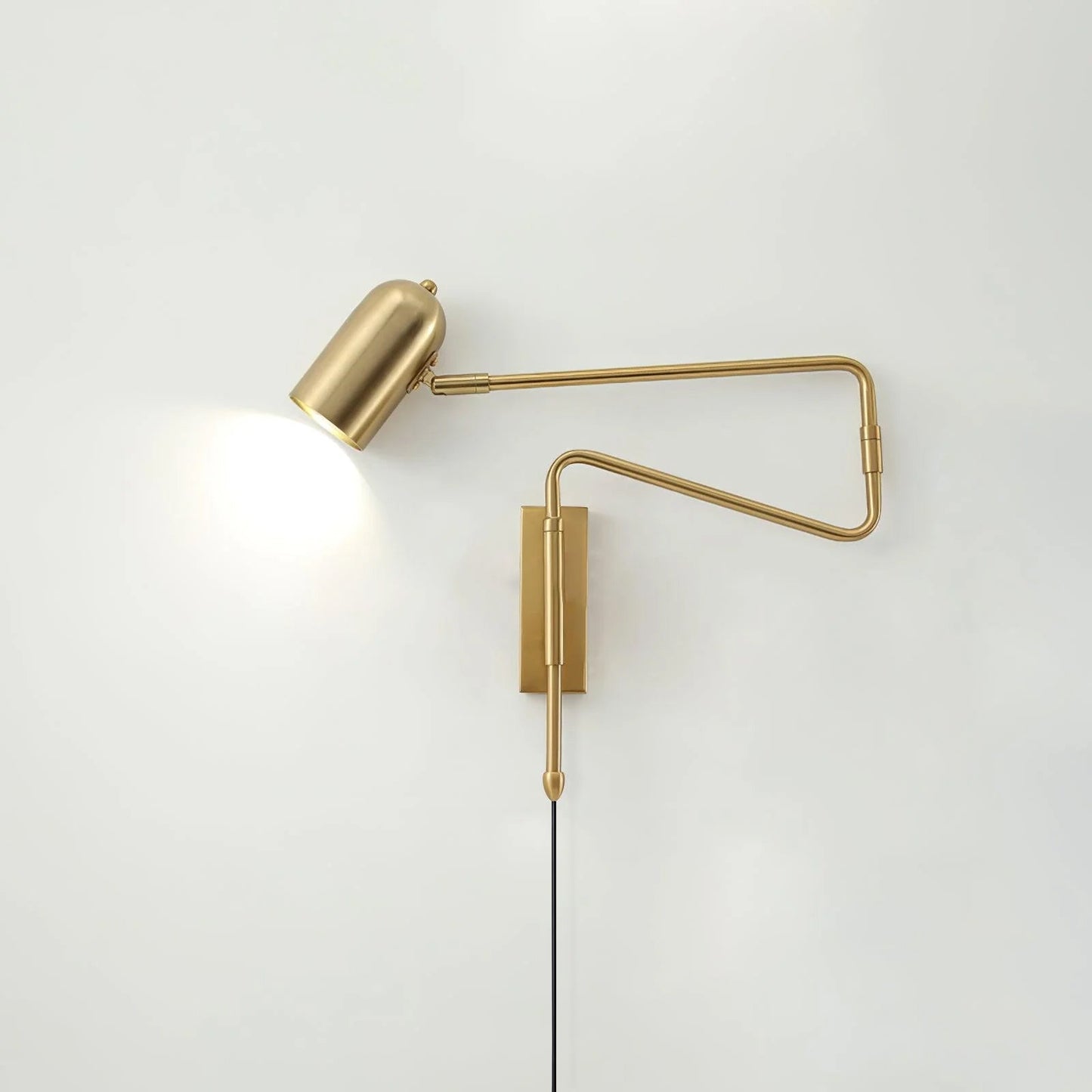 Adjustable Arm Plug In Wall Lamp with Rotatable Shade