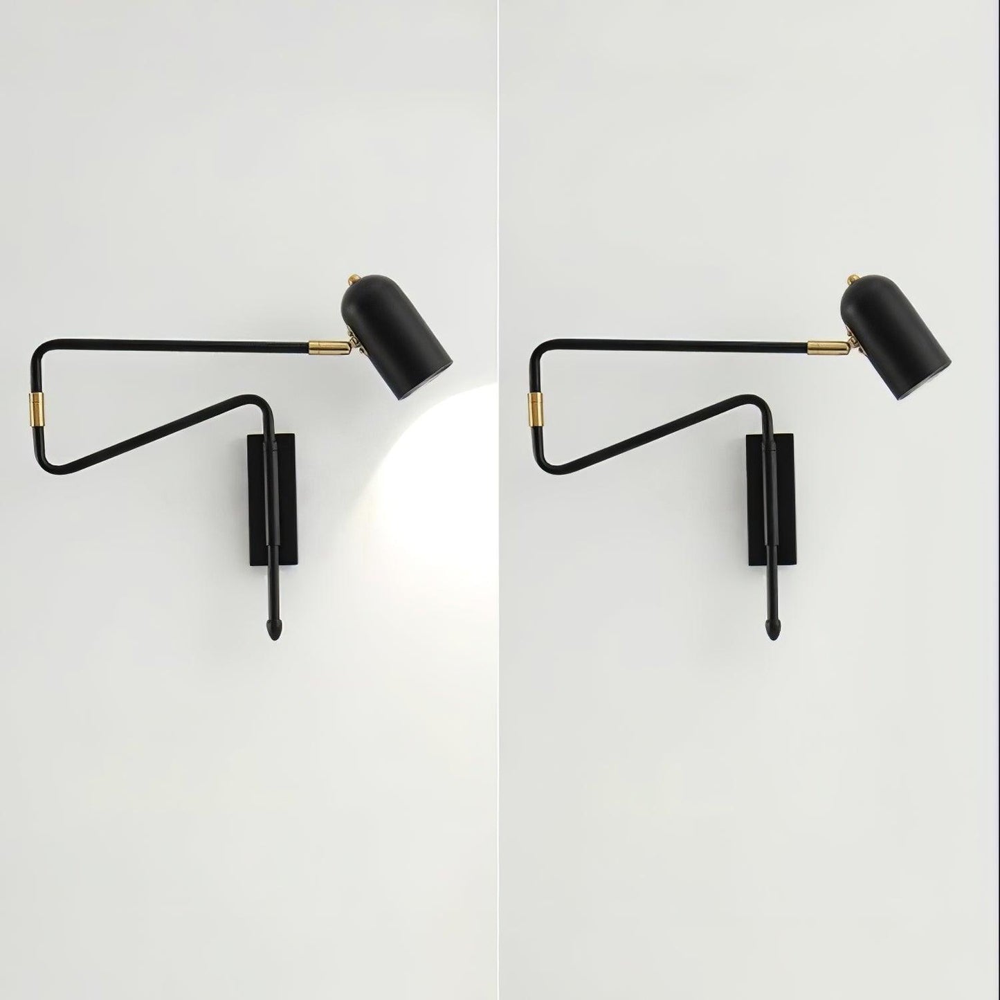 Adjustable Arm Plug In Wall Lamp with Rotatable Shade
