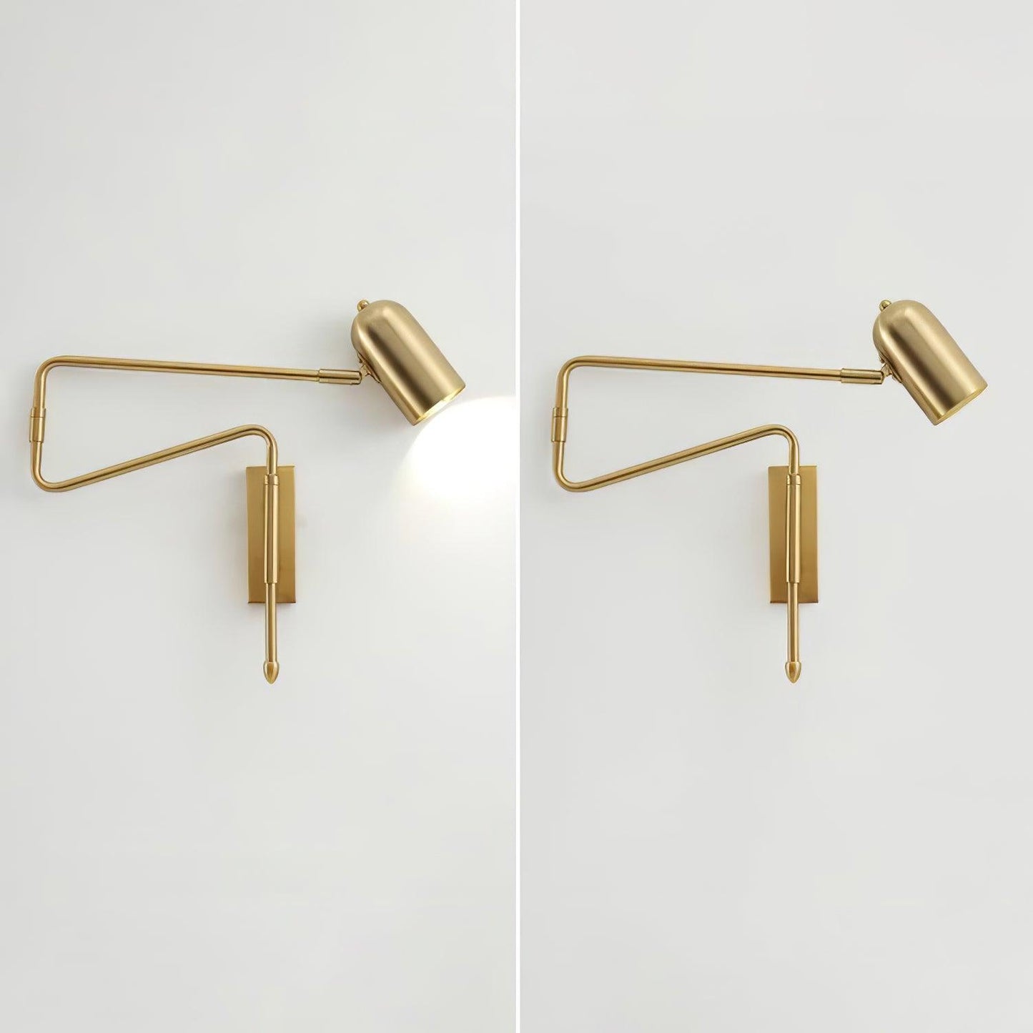 Adjustable Arm Plug In Wall Lamp with Rotatable Shade