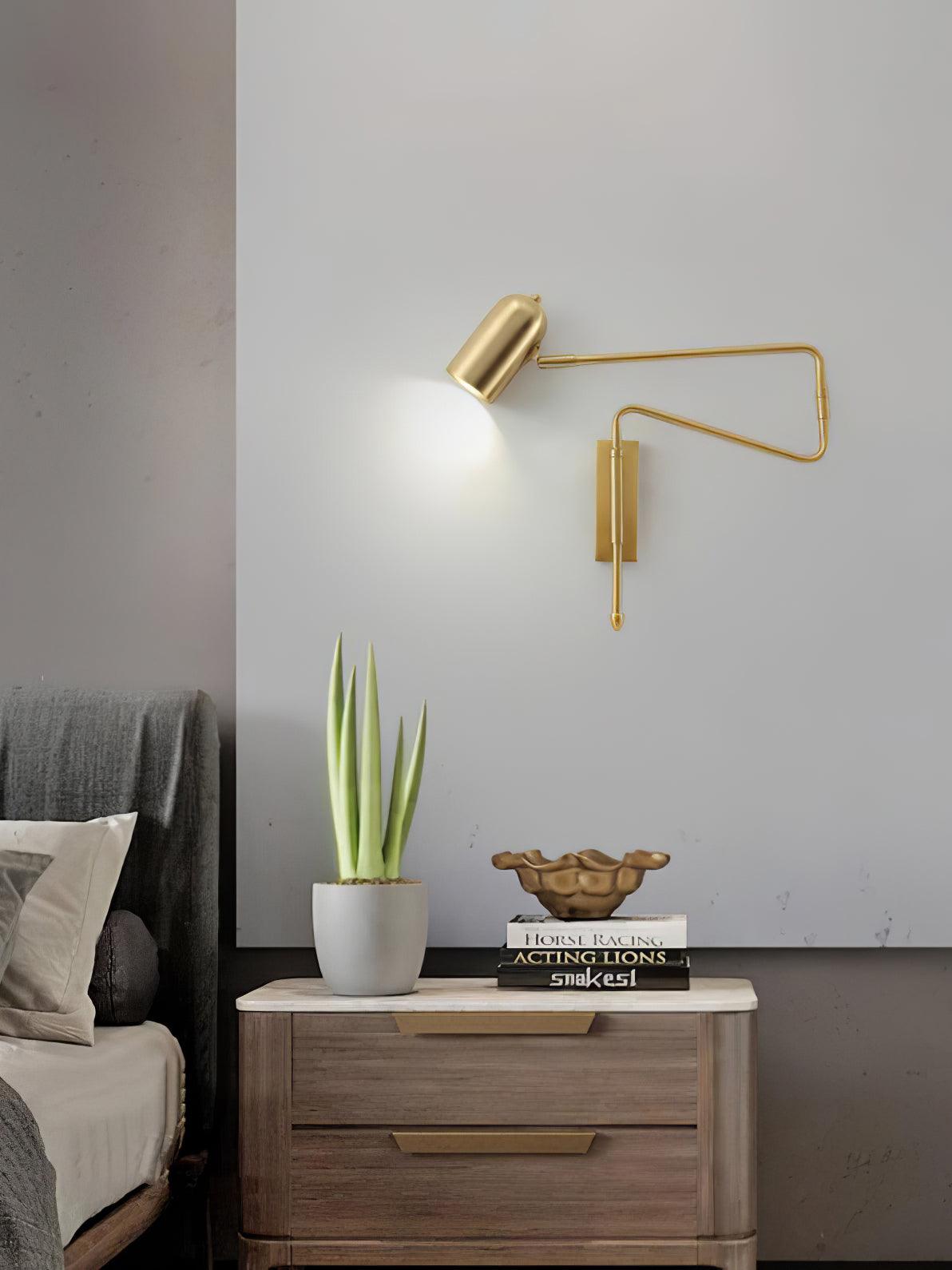 Adjustable Arm Plug In Wall Lamp with Rotatable Shade