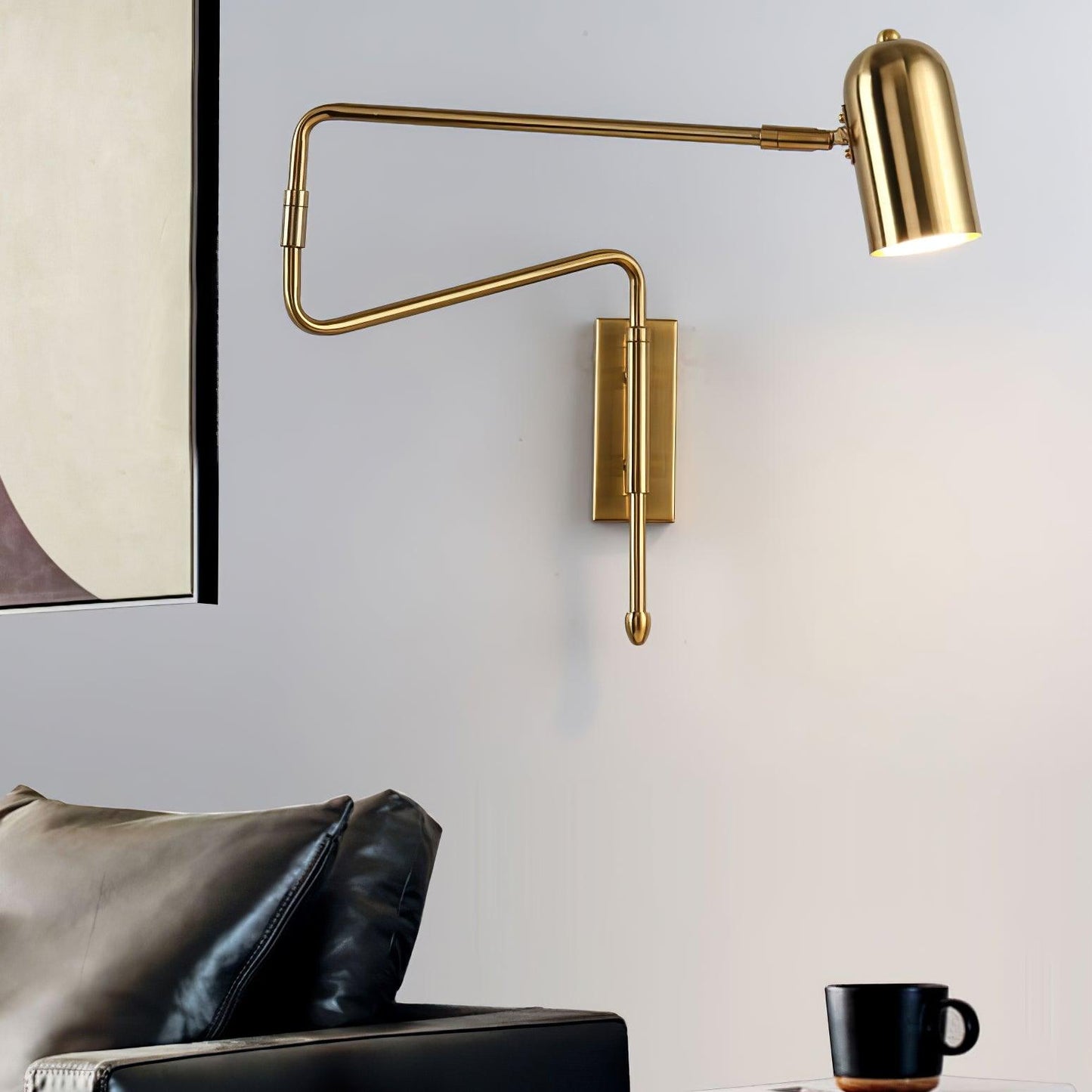 Adjustable Arm Plug In Wall Lamp with Rotatable Shade
