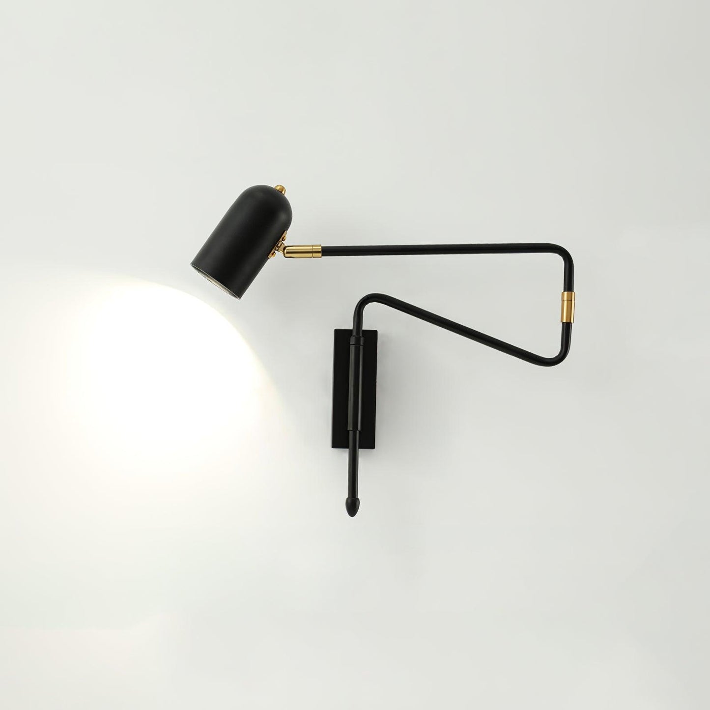 Adjustable Arm Plug In Wall Lamp with Rotatable Shade