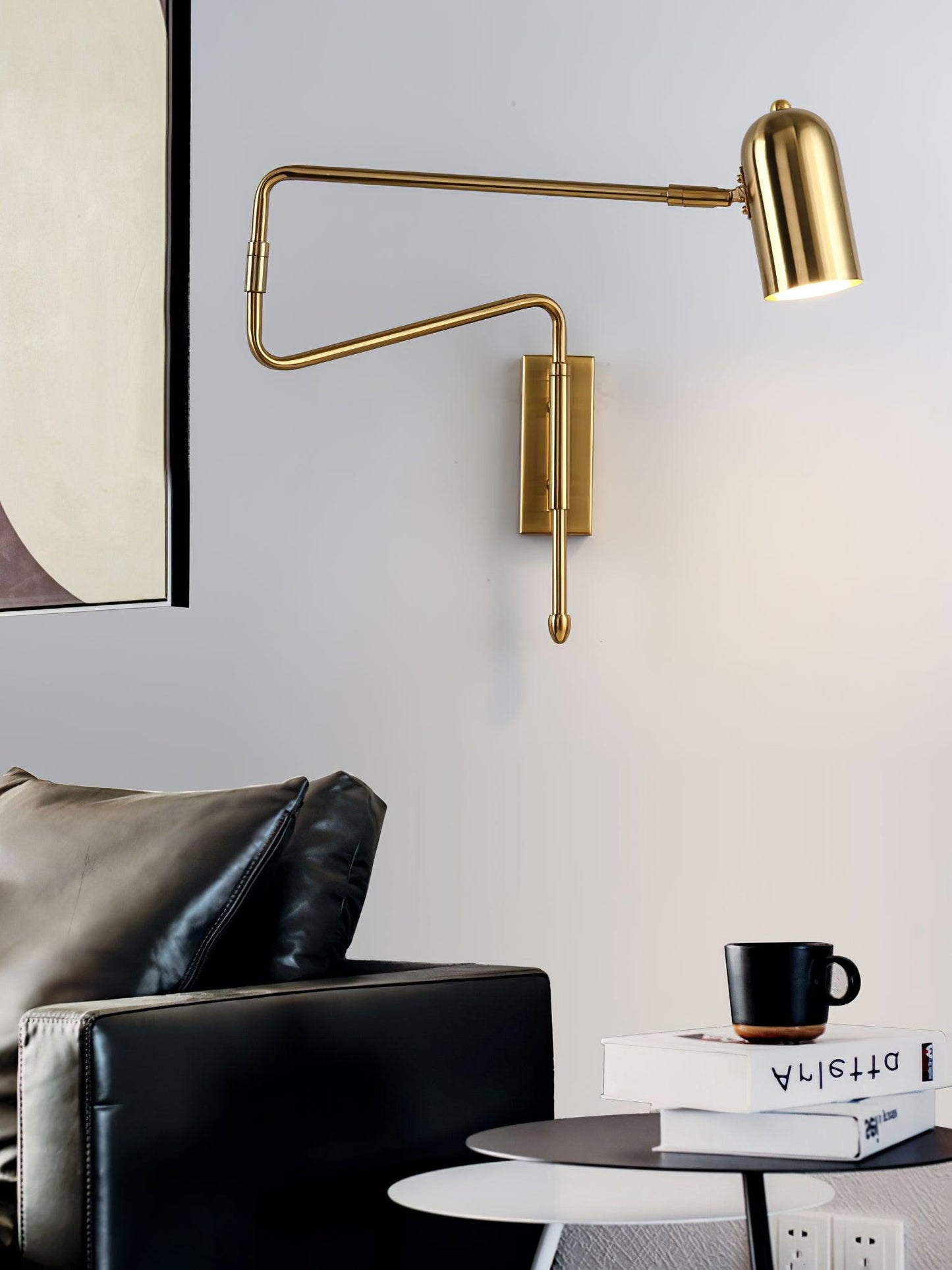 Adjustable Arm Plug In Wall Lamp with Rotatable Shade