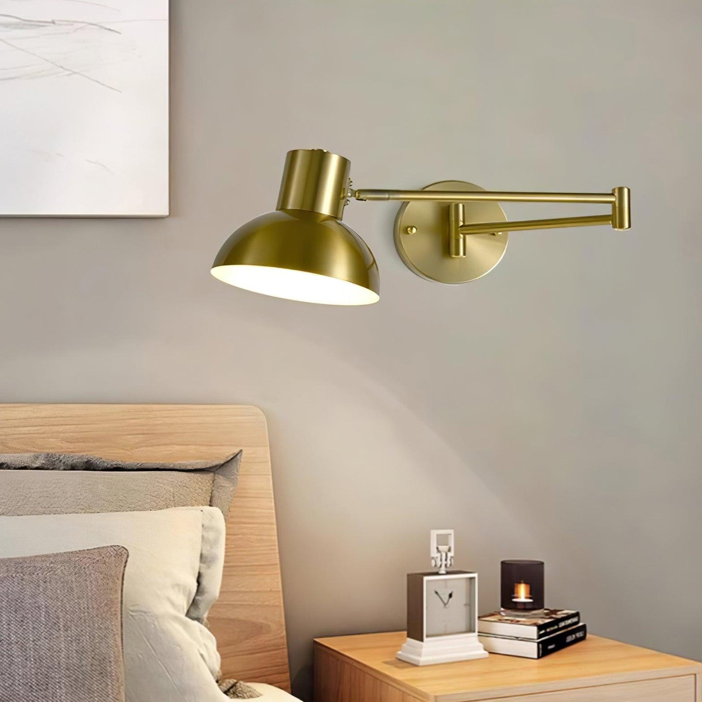 Adjustable Arm Plug In Wall Lamp with Rotatable Shade