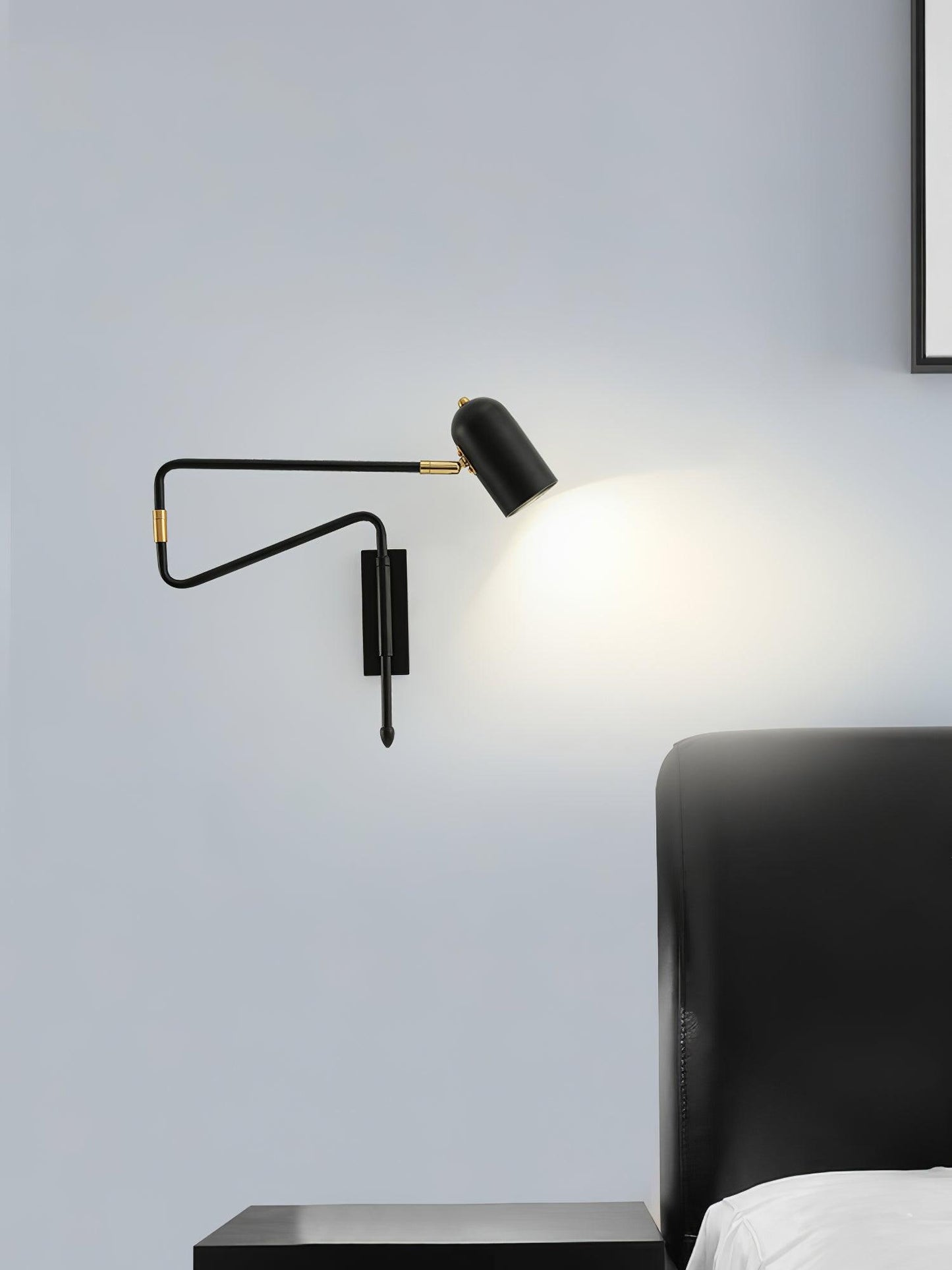 Adjustable Arm Plug In Wall Lamp with Rotatable Shade