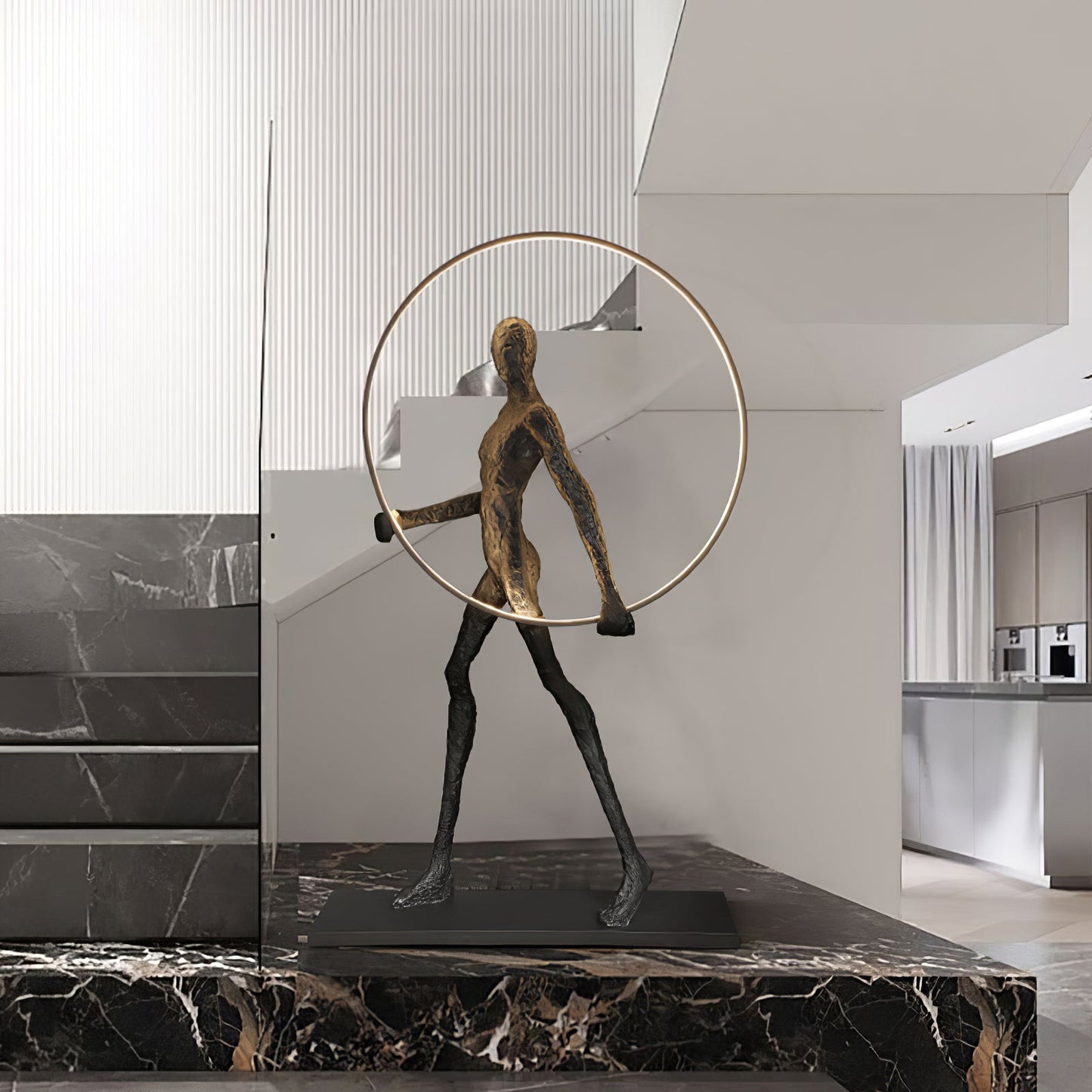 Aeon Sculpture Floor Lamp with Integrated LED, Modern Design