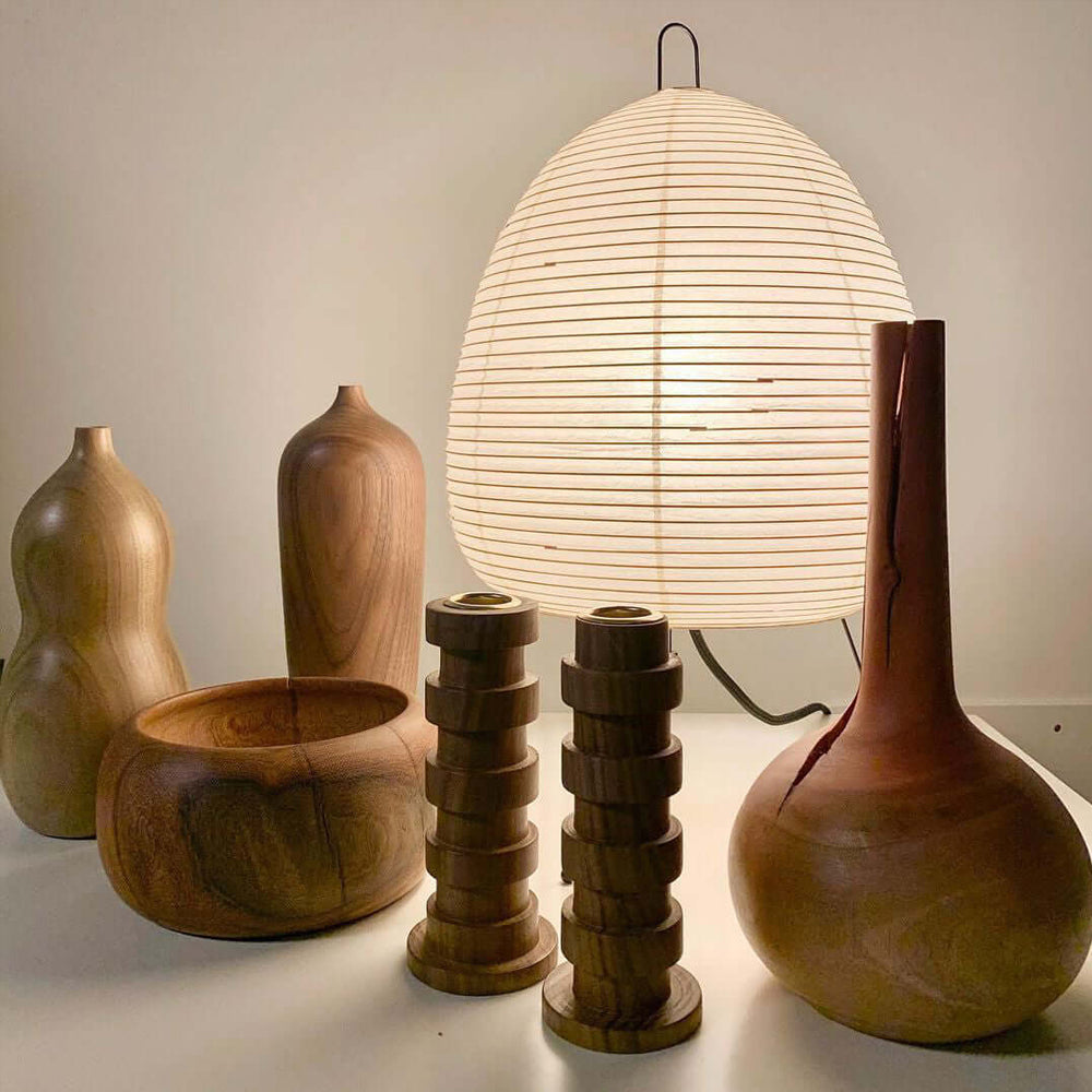 Papier Tischlampe - Japanese Style LED Table Lamp, Elegant Design