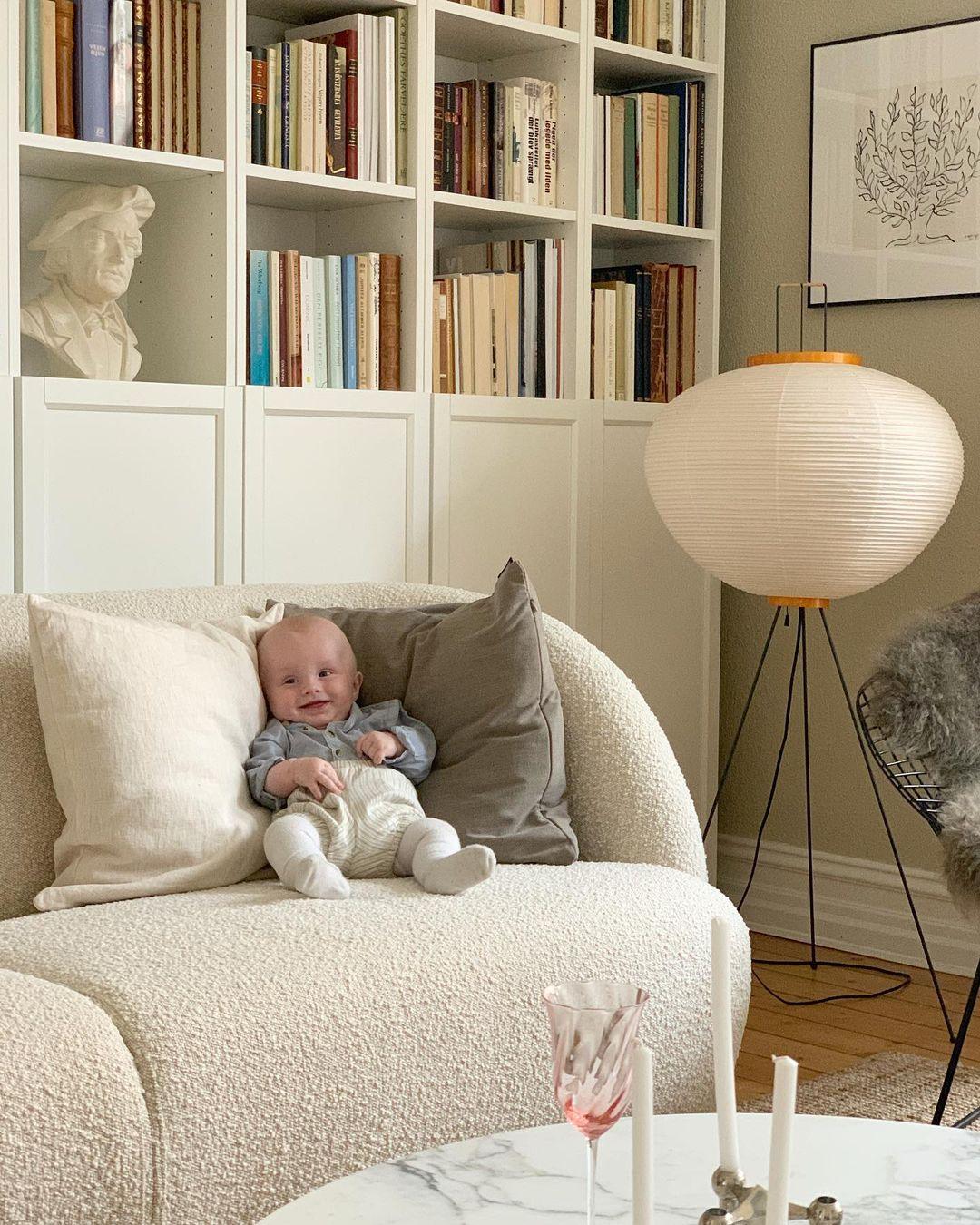 Rice Paper Floor Lamp - Indoor LED Lantern Design, Black