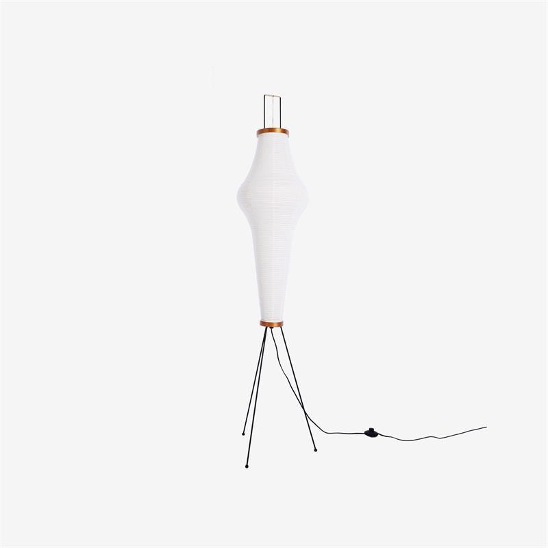 Rice Paper Floor Lamp - Indoor LED Lantern Design, Black