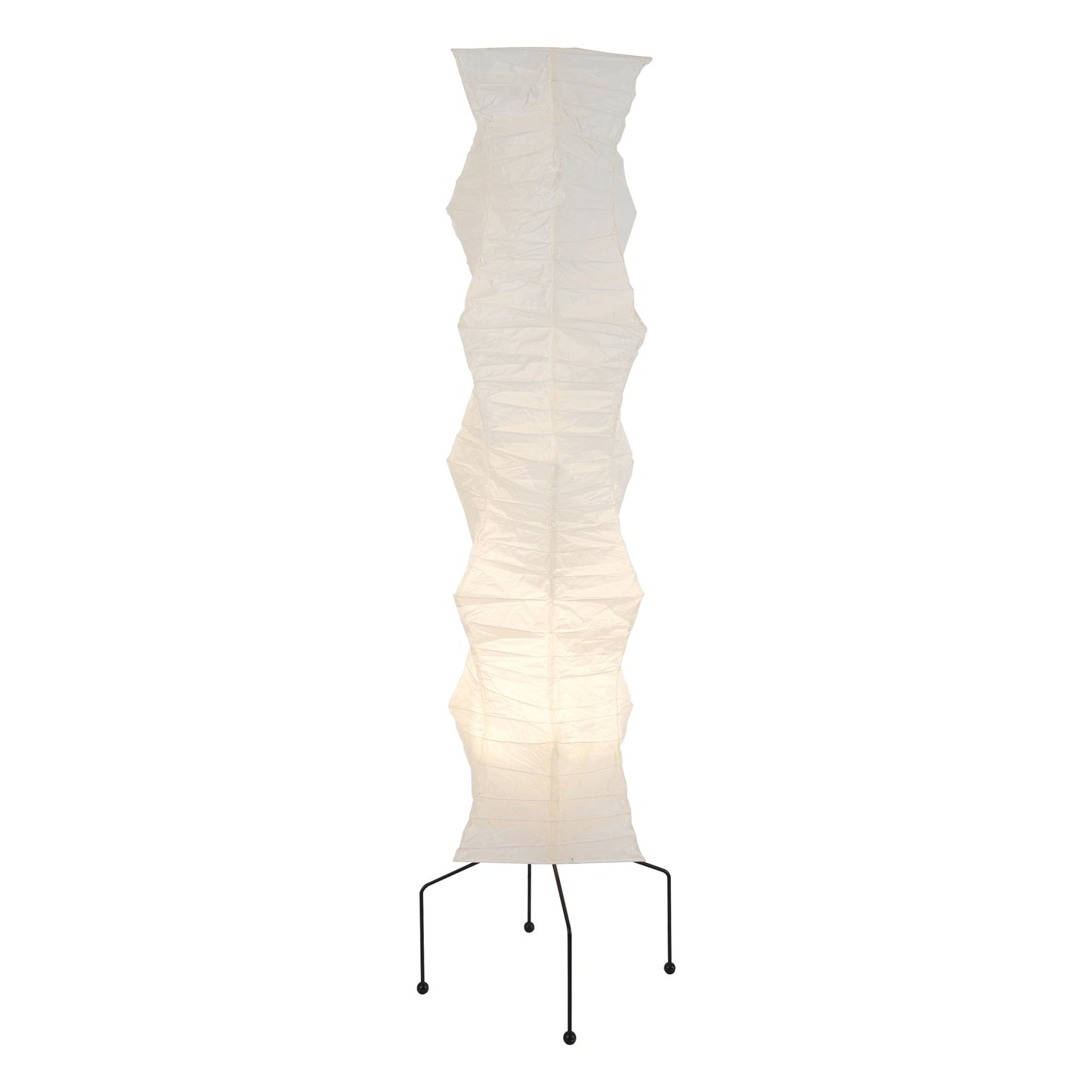 Rice Paper Floor Lamp - Indoor LED Lantern Design, Black