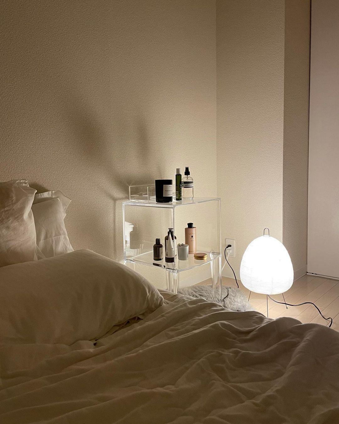 Papier Tischlampe - Japanese Style LED Table Lamp, Elegant Design