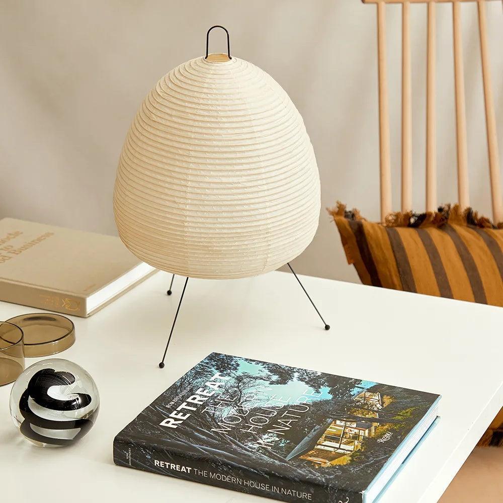 Papier Tischlampe - Japanese Style LED Table Lamp, Elegant Design