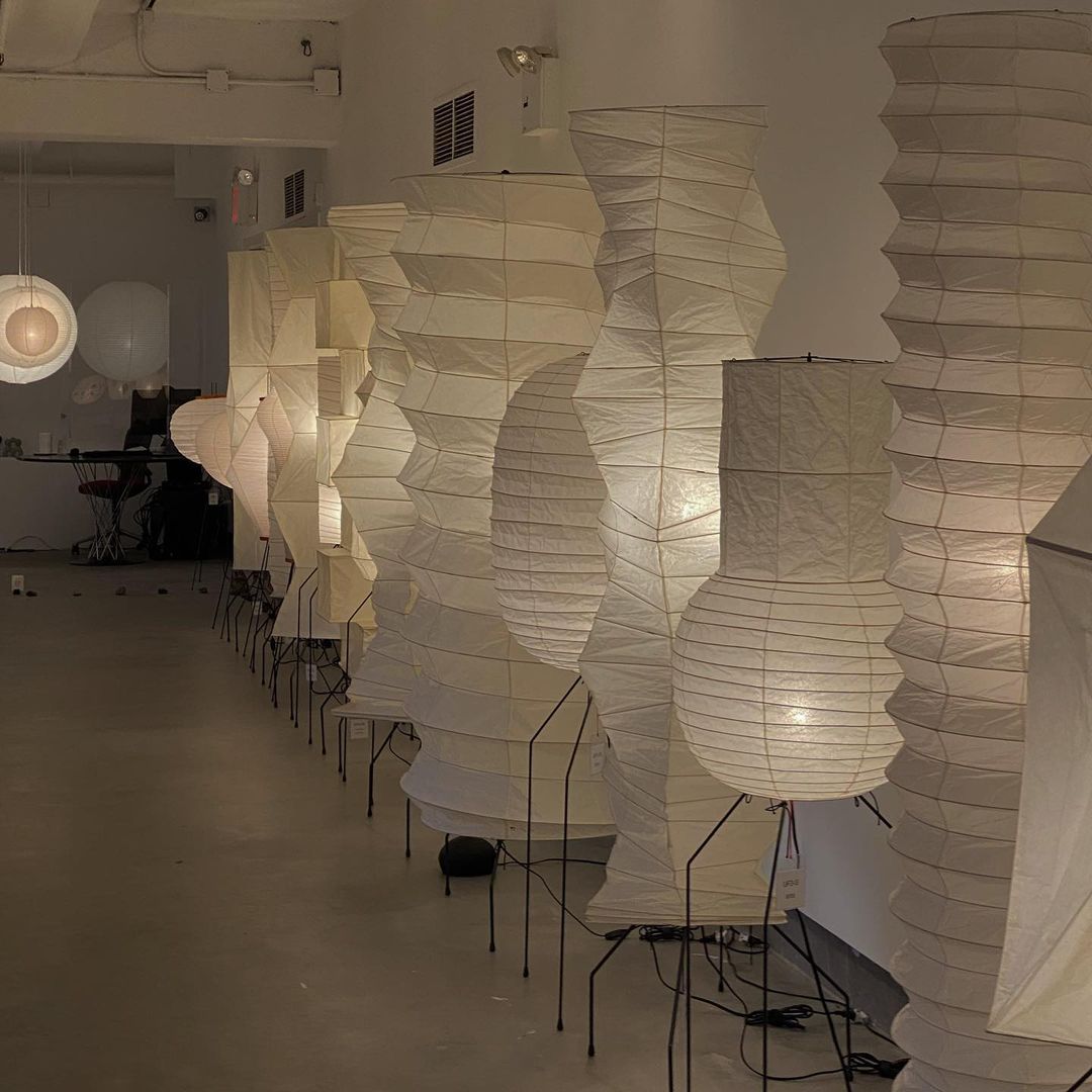 Rice Paper Floor Lamp - Indoor LED Lantern Design, Black