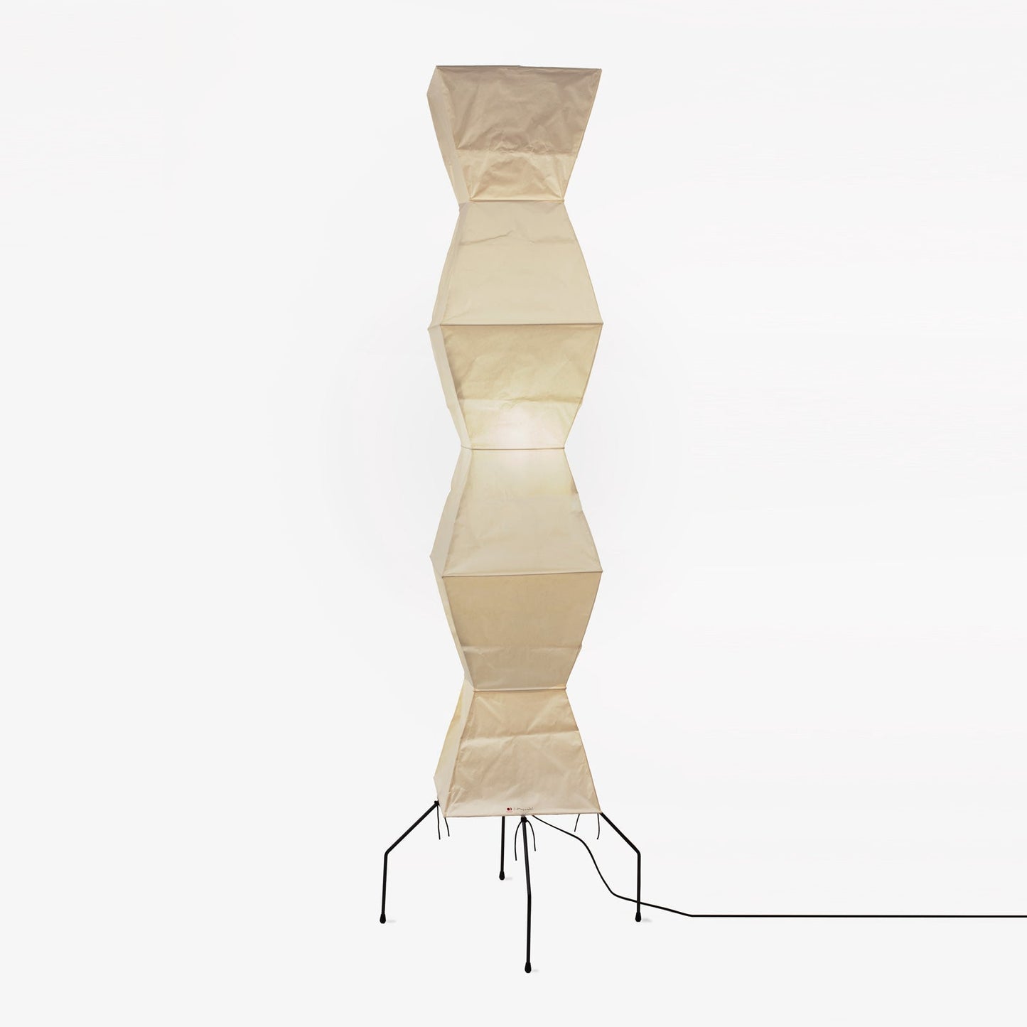 Rice Paper Floor Lamp - Indoor LED Lantern Design, Black
