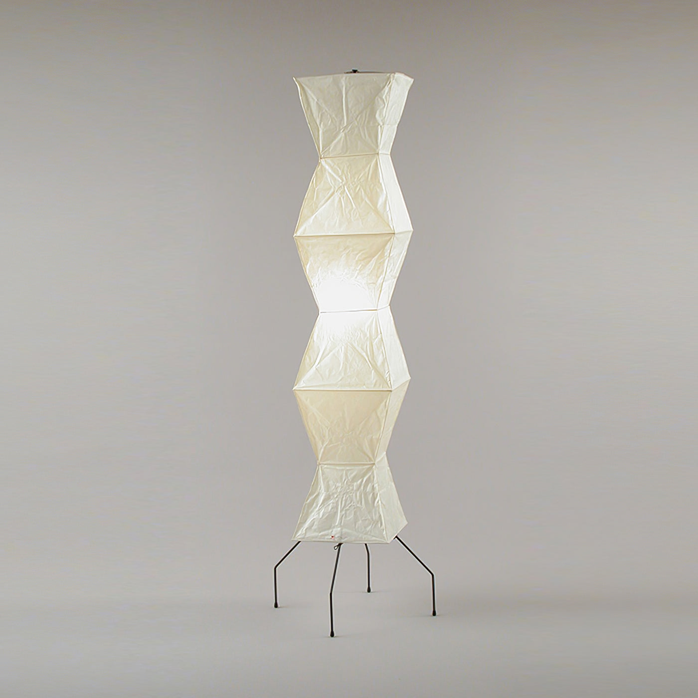 Rice Paper Floor Lamp - Indoor LED Lantern Design, Black