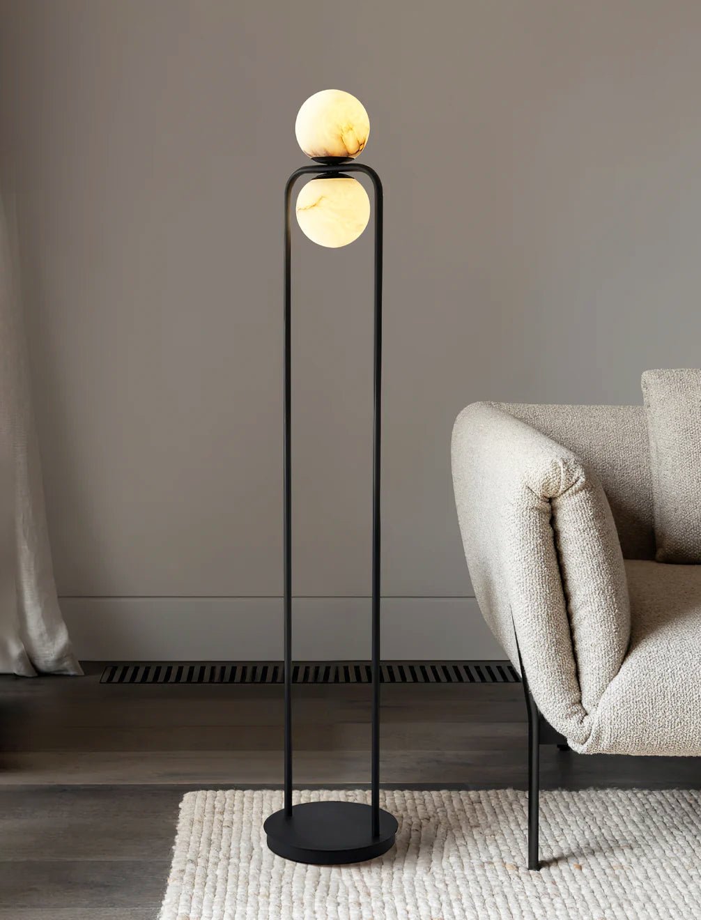 Alabaster Tribeca Floor Lamp - Black LED Indoor Lighting