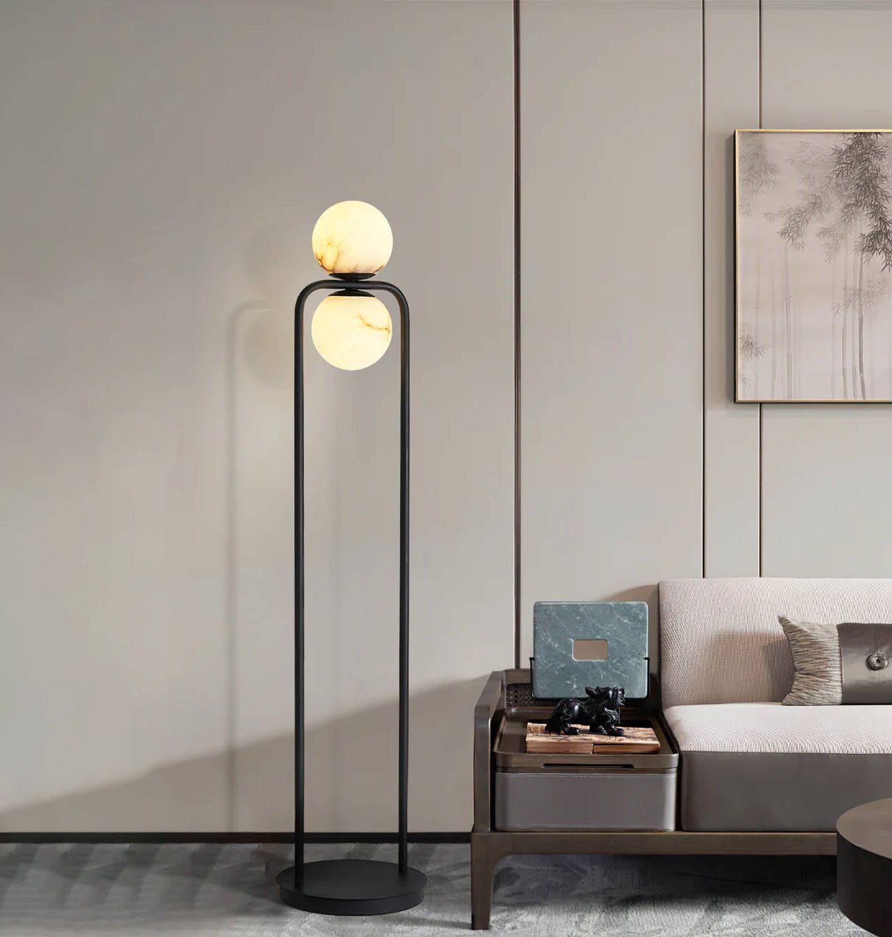 Alabaster Tribeca Floor Lamp - Black LED Indoor Lighting
