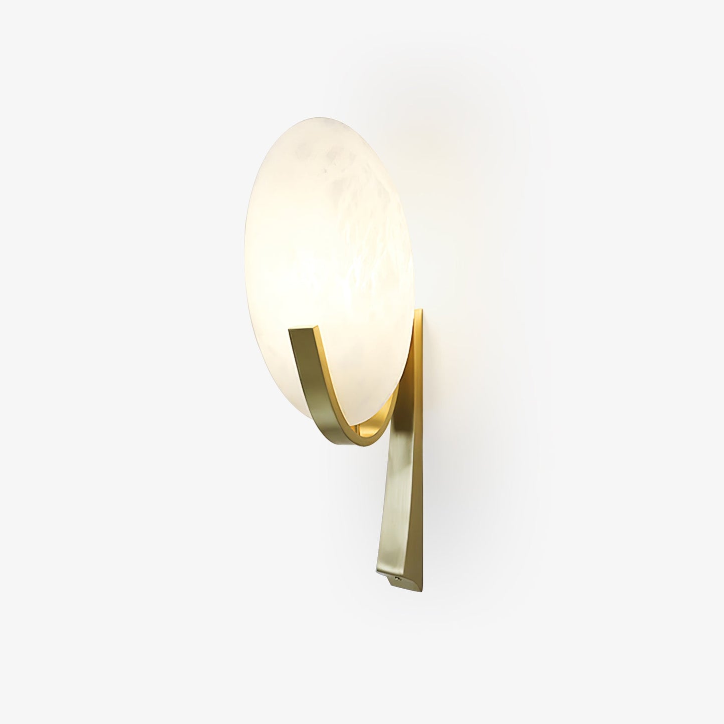 Alice Alabaster Plug-in Wall Lamp with LED and Antique Brass