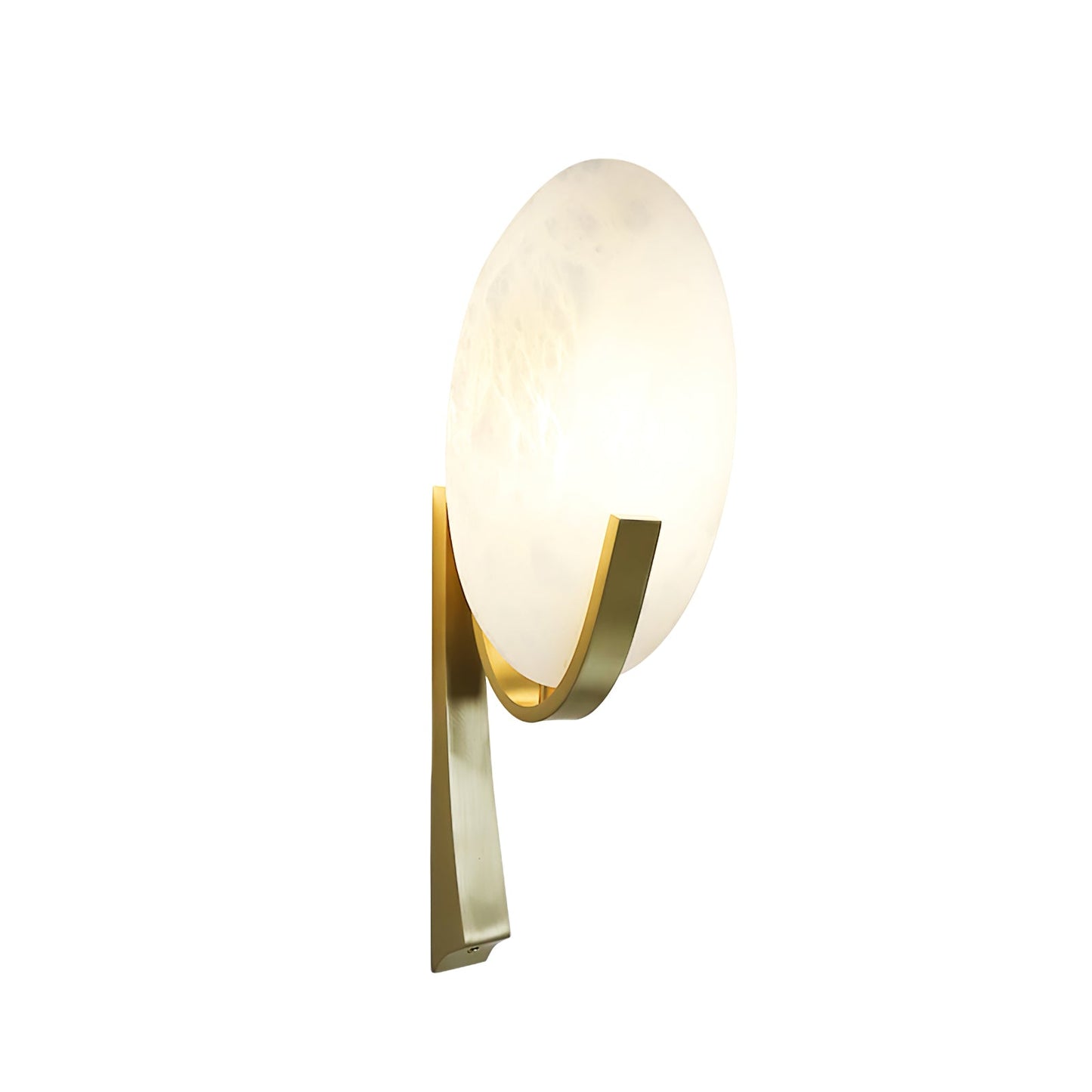 Alice Alabaster Plug-in Wall Lamp with LED and Antique Brass