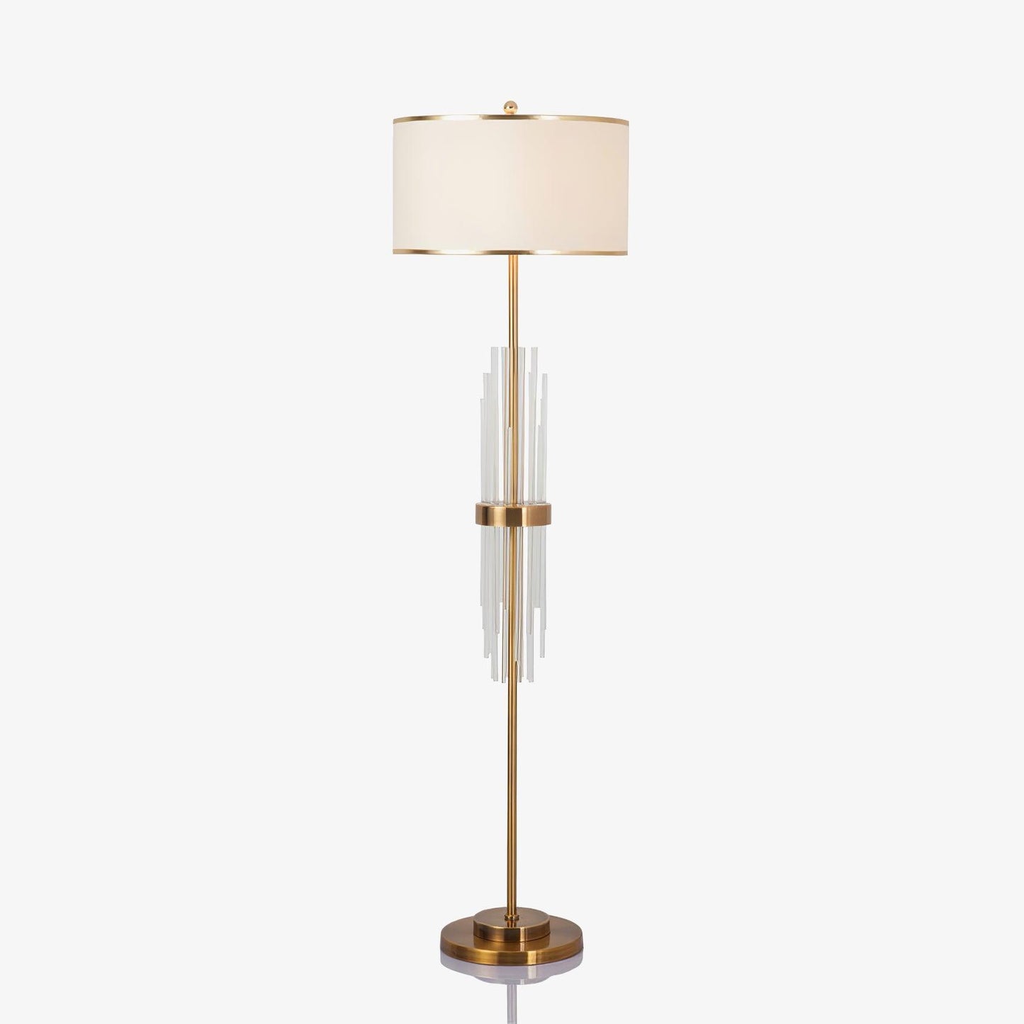 Alston Floor Lamp with Gold Metal and Fabric Shade