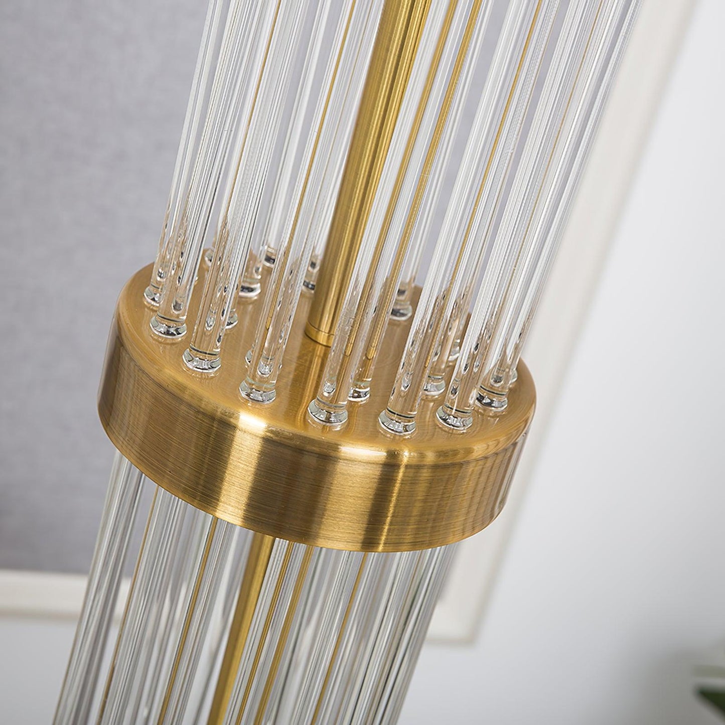 Alston Floor Lamp with Gold Metal and Fabric Shade