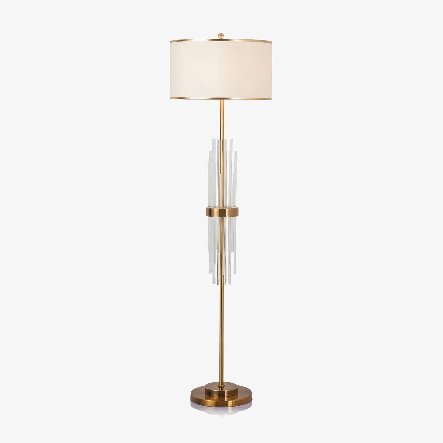 Alston Floor Lamp with Gold Metal and Fabric Shade
