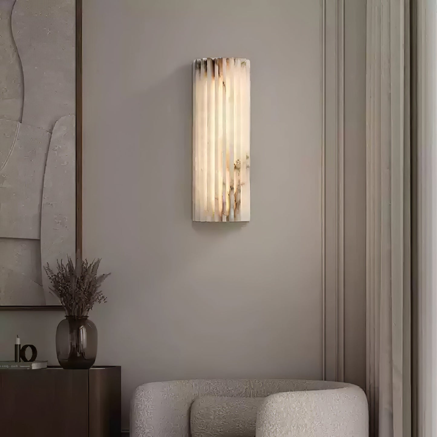 Alvia Alabaster Wall Light with Integrated LED - Indoor Use