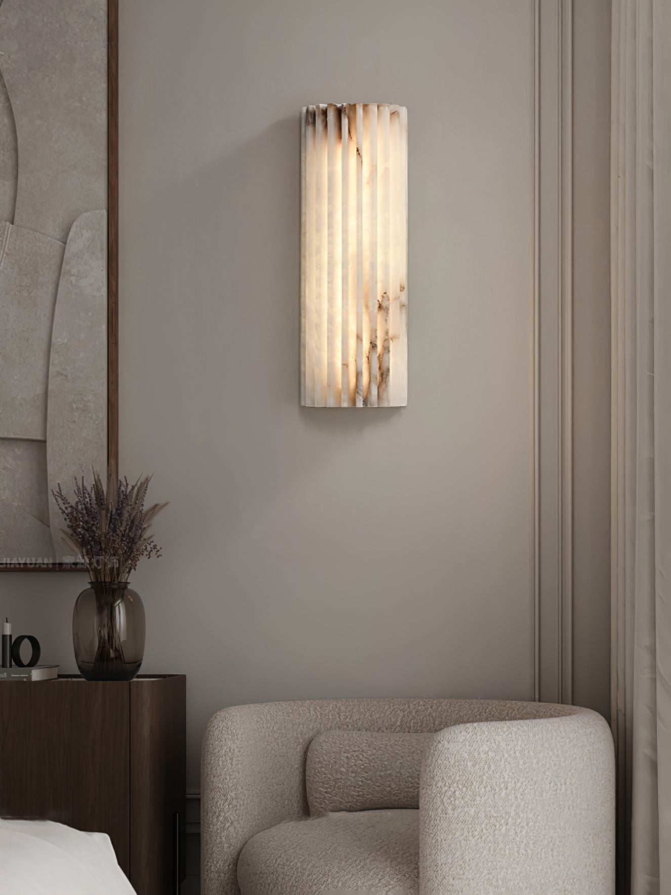Alvia Alabaster Wall Light with Integrated LED - Indoor Use