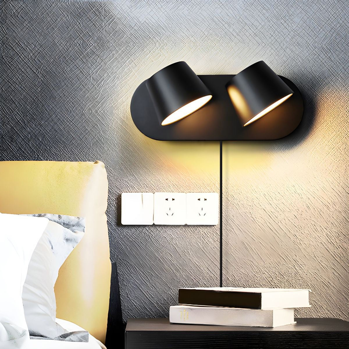 Angle Adjustable Plug-in Wall Lamp with LED Lighting