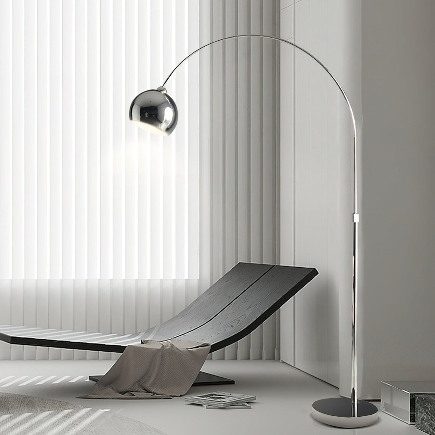 Angler Floor Lamp with Adjustable Head and LED Light